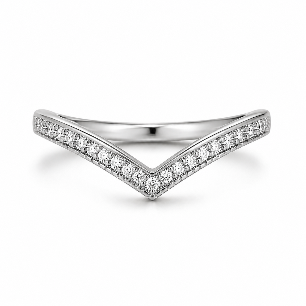Jenna Curved Gemstone Stacking Band Sterling Silver