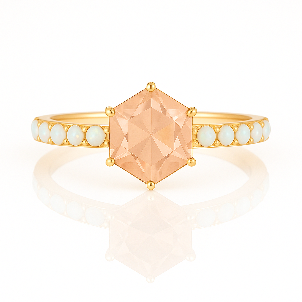 Emma Morganite & Opal Ring