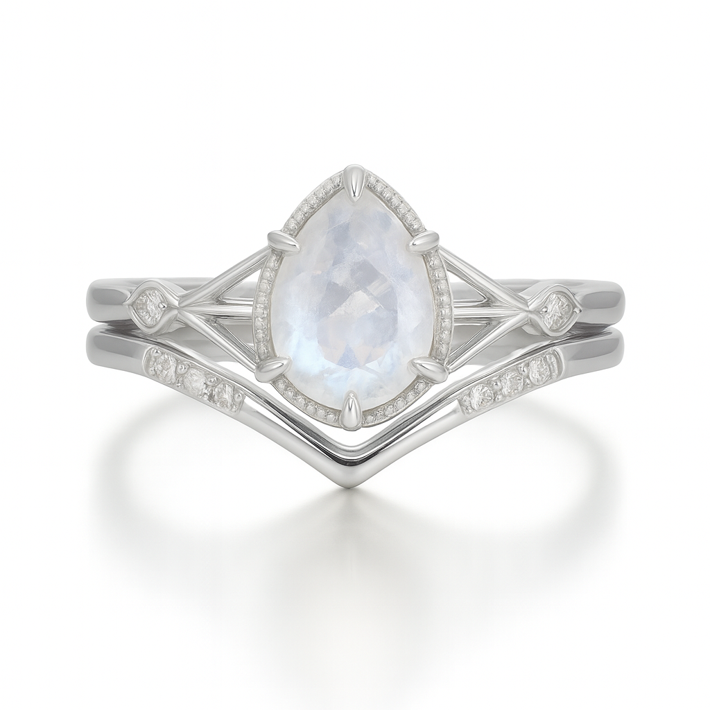 Emily Moonstone Ring Set