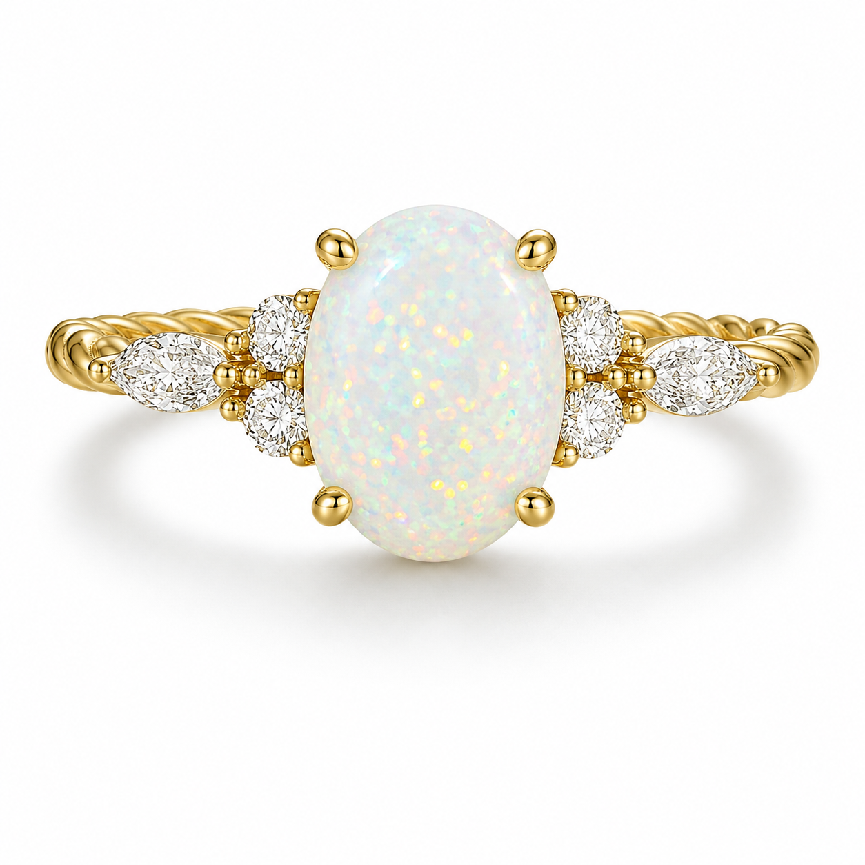 Fig Opal Ring Gold