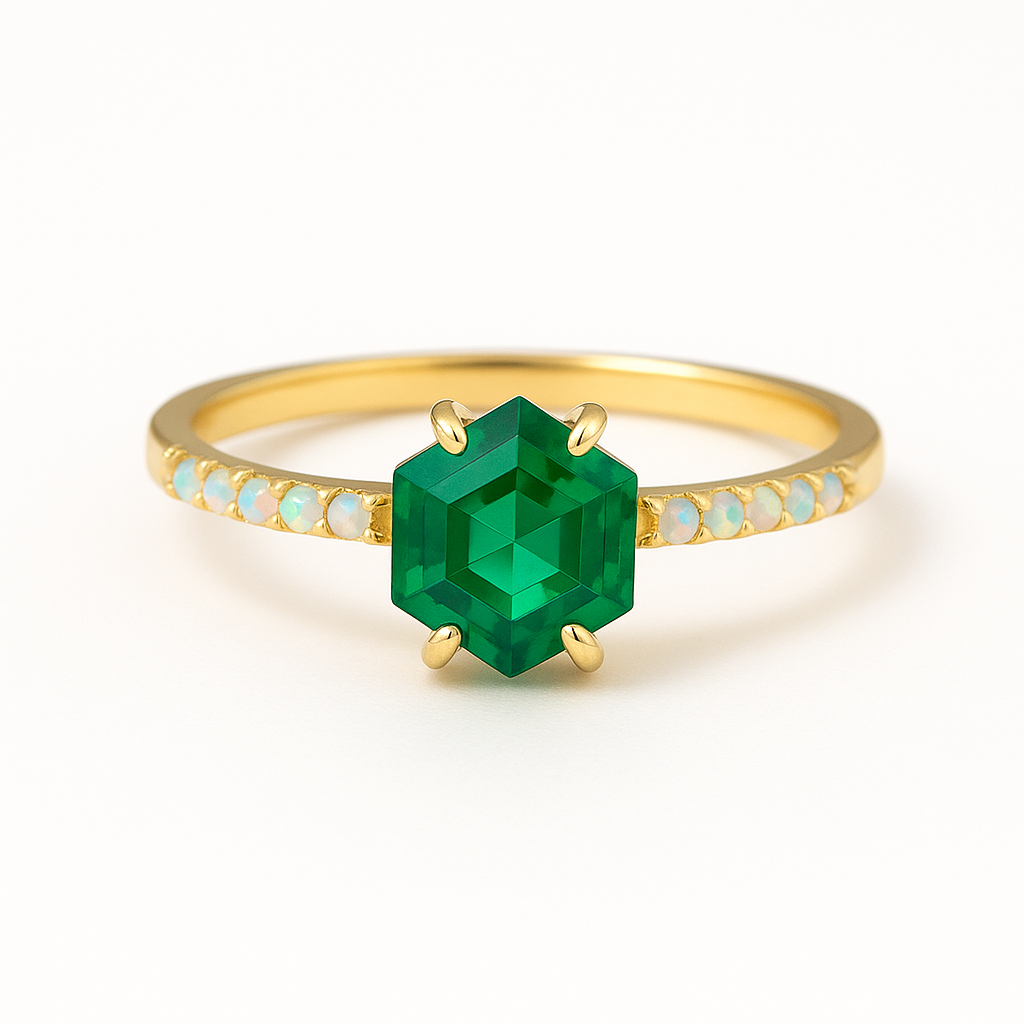 Emma Emerald & Opal Ring