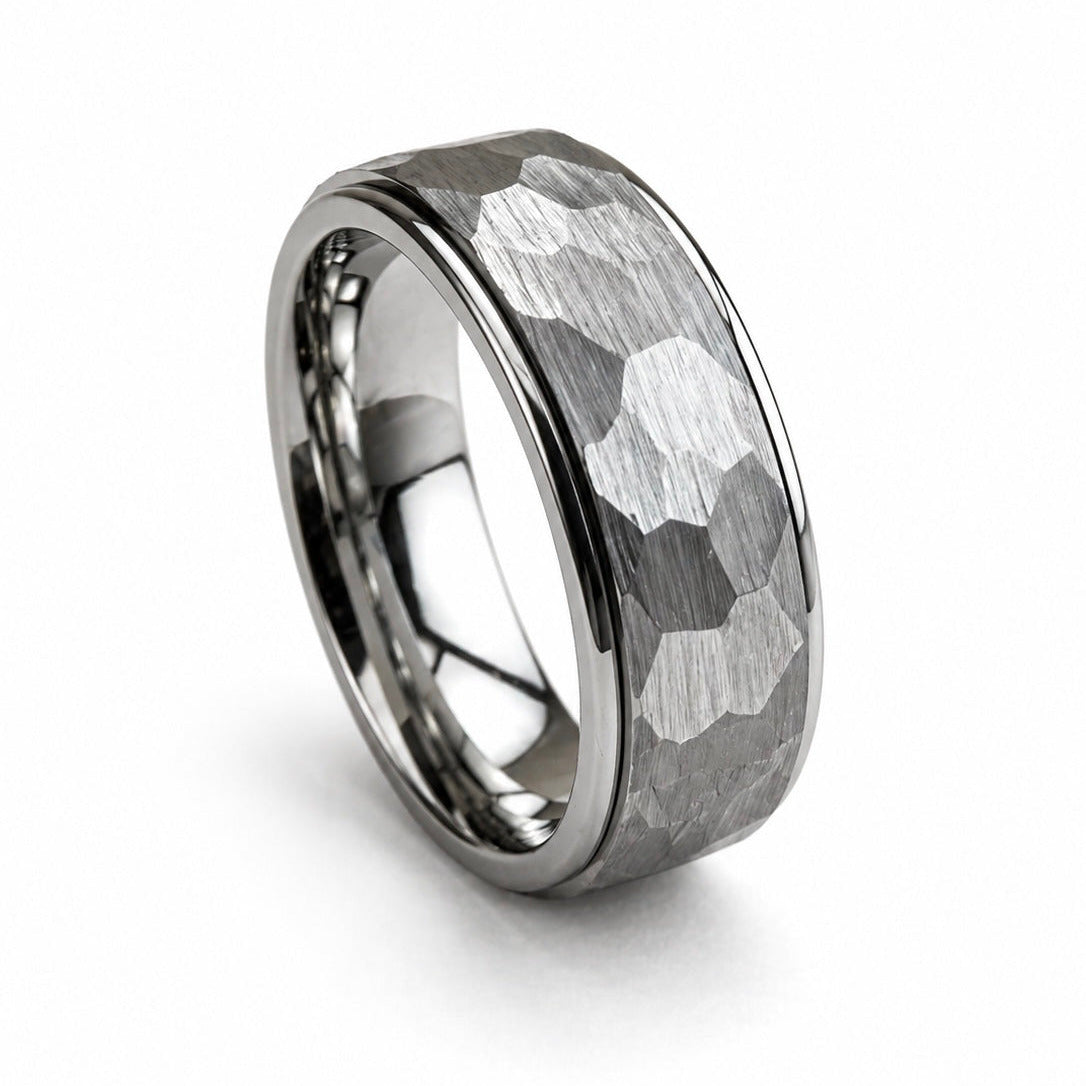 Calvin Hammered Silver Wedding Band