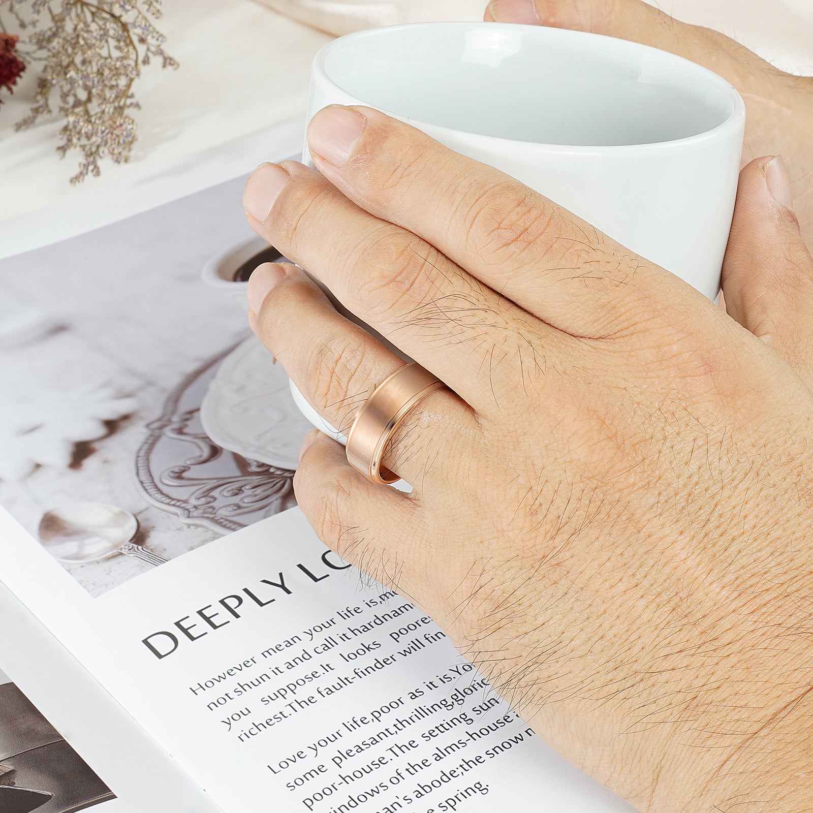 Brian 14K rose gold men’s wedding ring