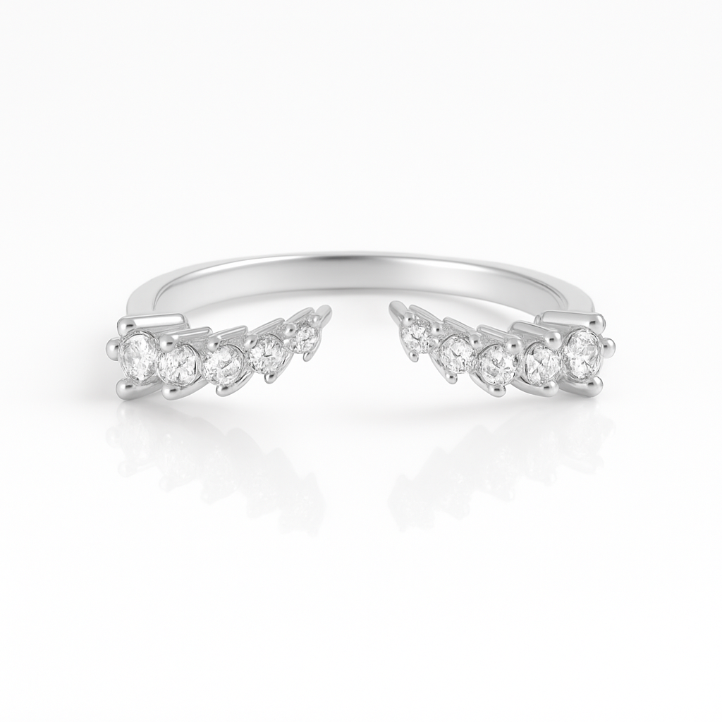 Fie Open Gemstone Stacking Band Sterling Silver