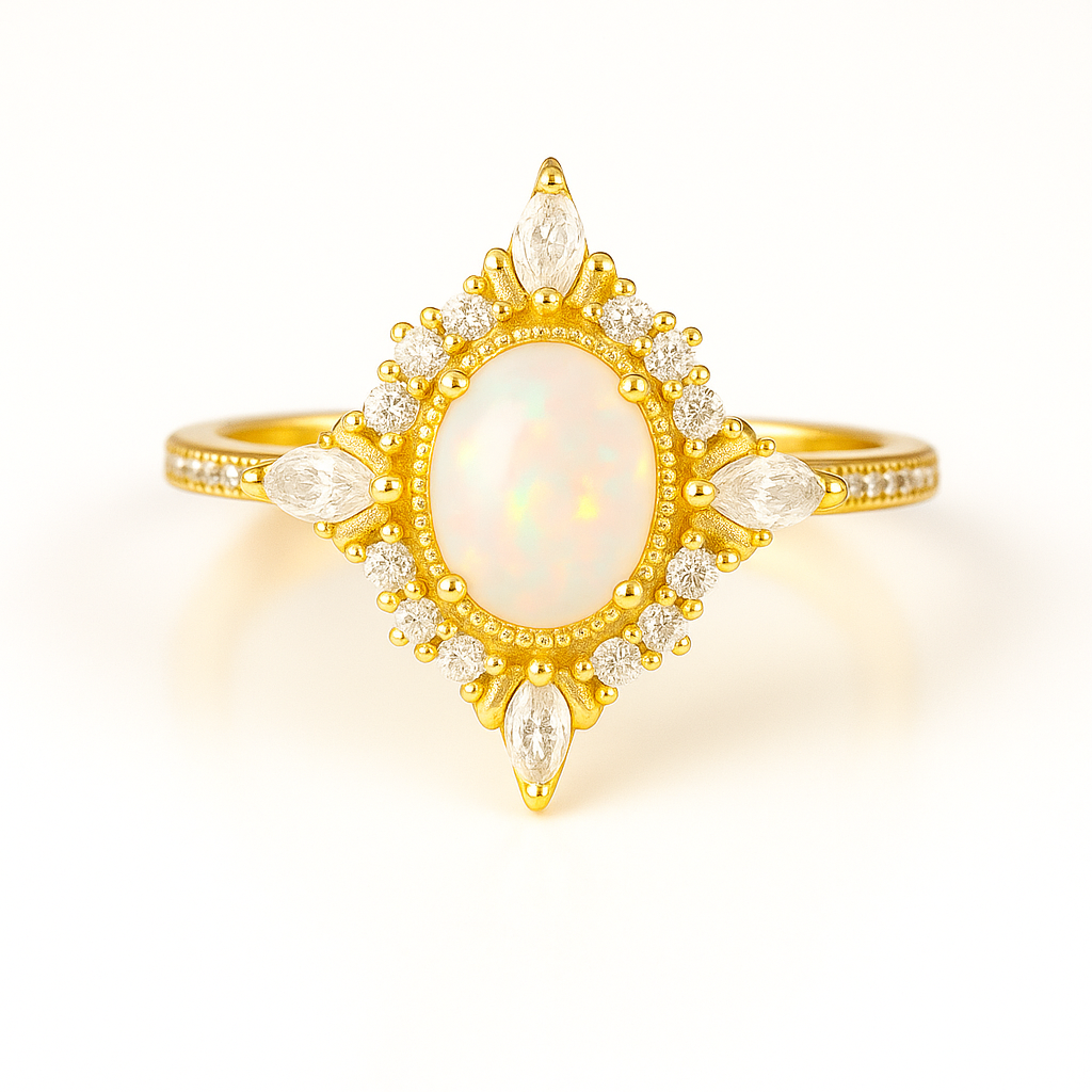 Mia Opal Ring Gold