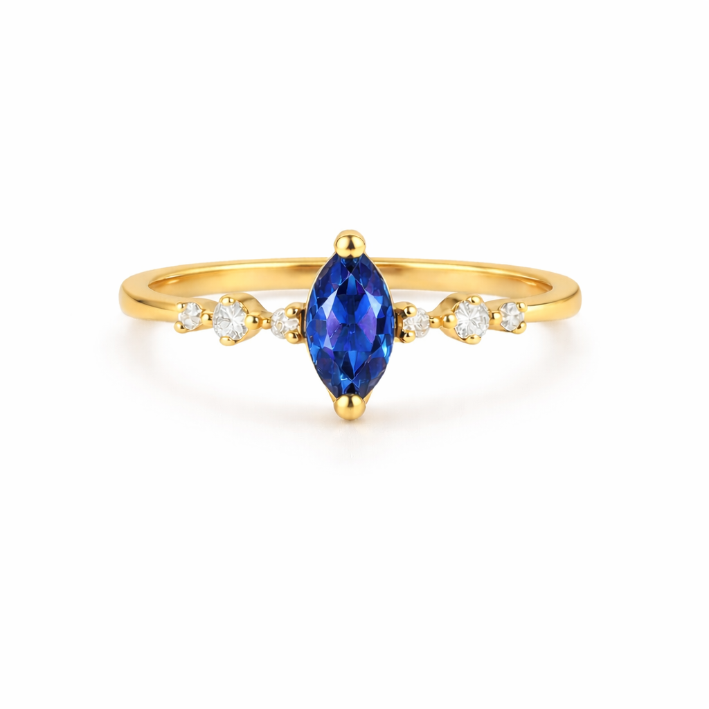 Ava Amethyst Ring Gold