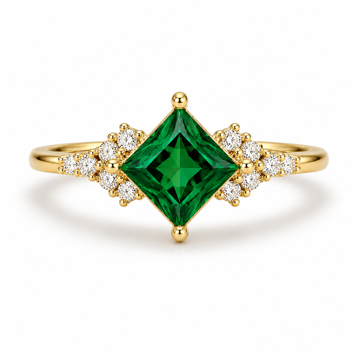 Martha Emerald Ring Gold