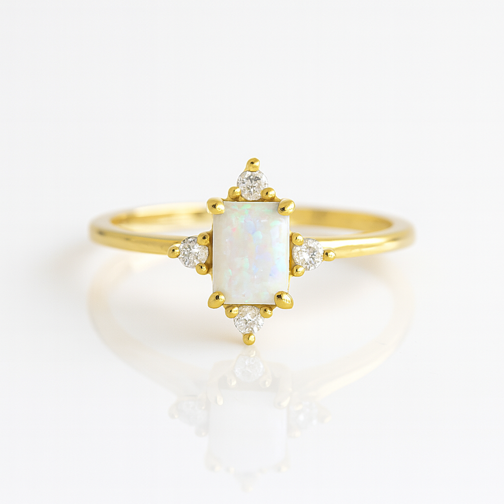 Sia Emerald Ring Rose Gold