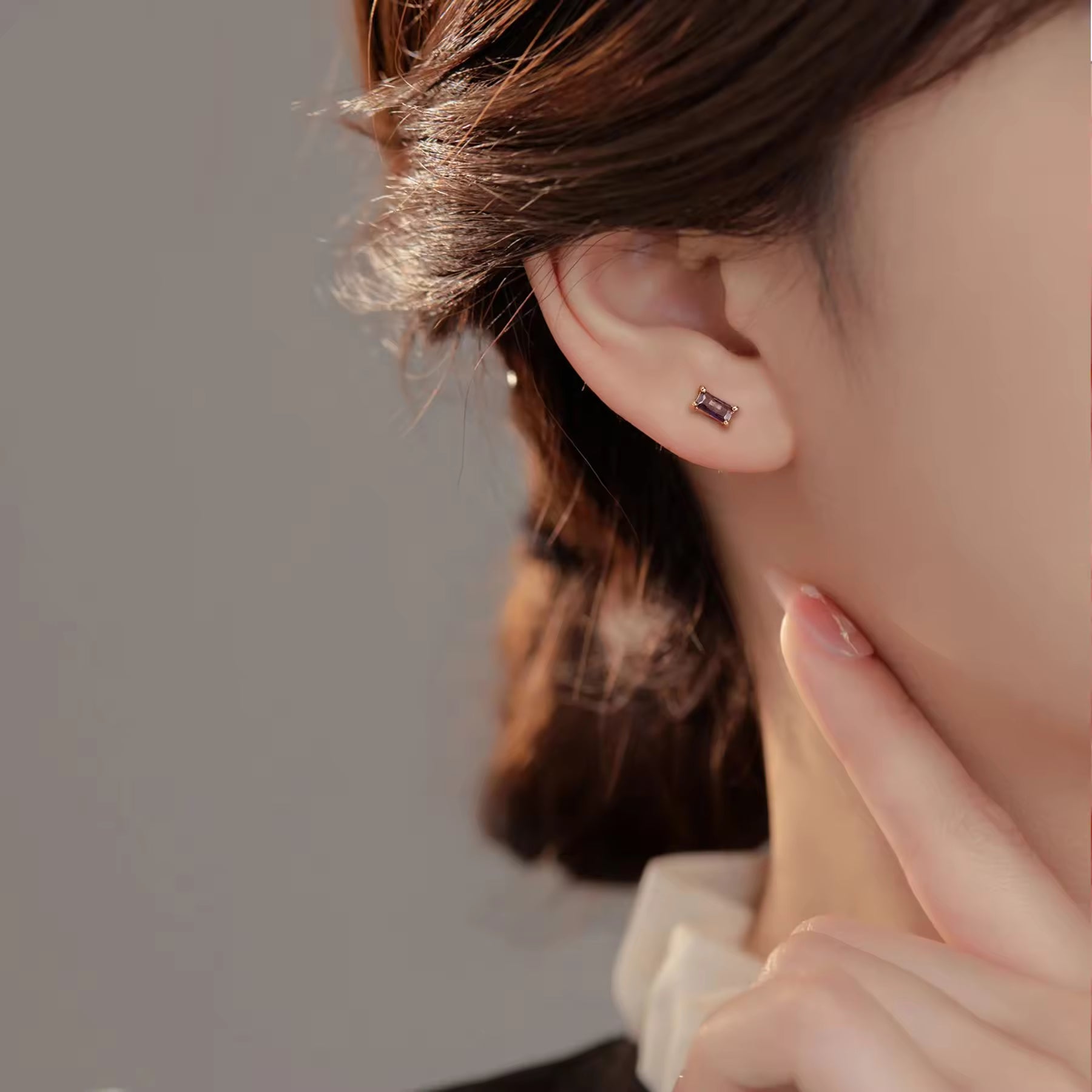 Pia 14k Rose Gold Amethyst Earrings