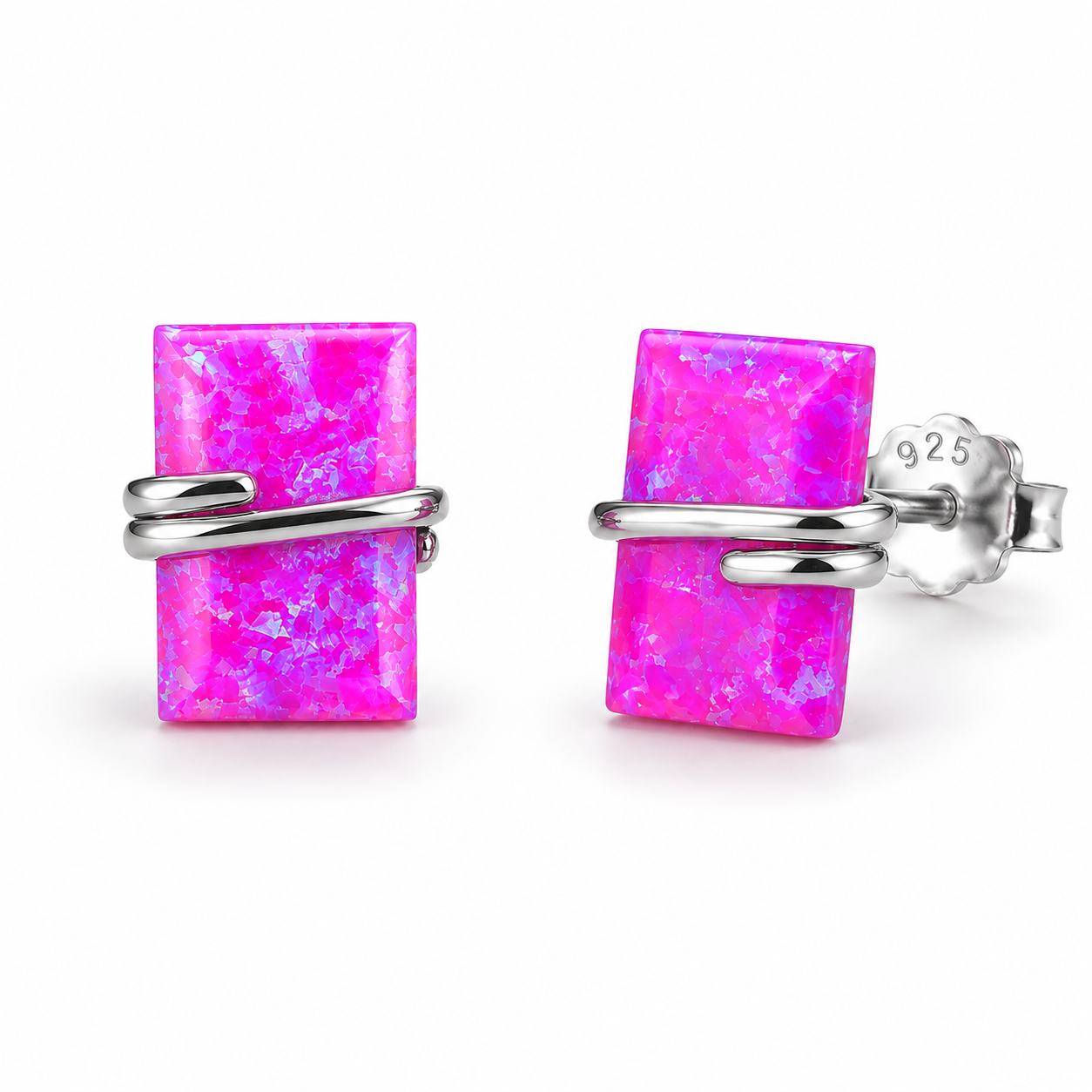 Gabi Pink Opal Earrings