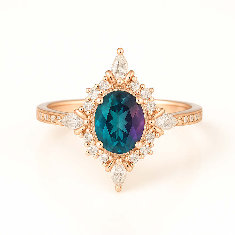 Mia Alexandrite Ring Rose Gold