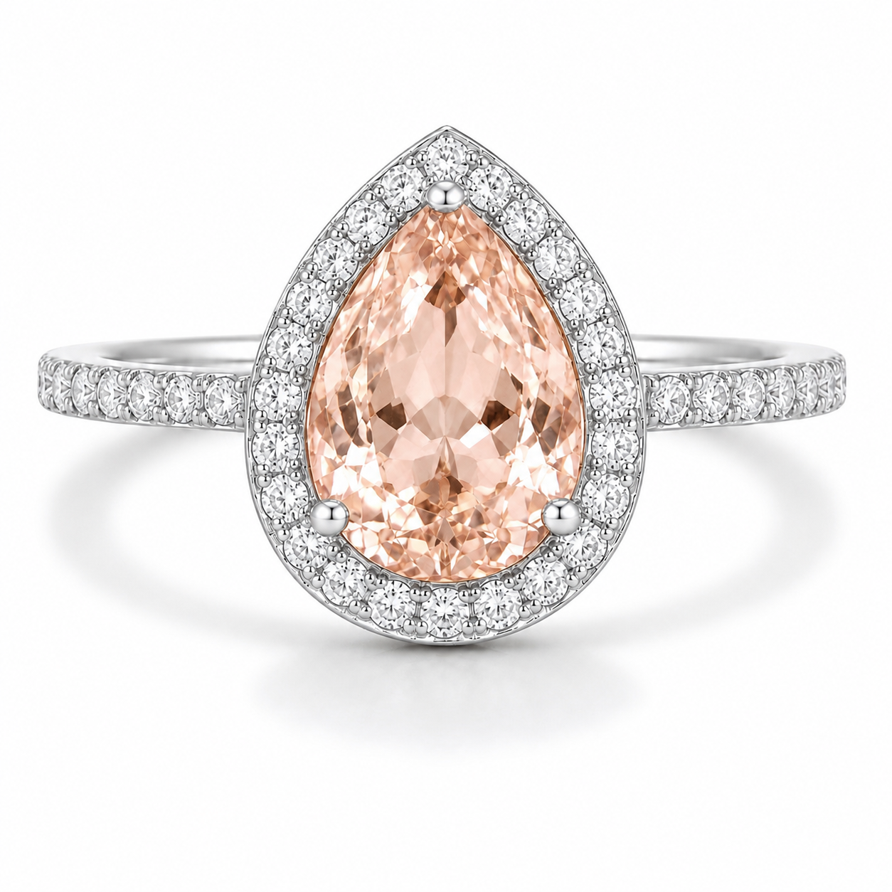 Nia Morganite Ring Sterling Silver