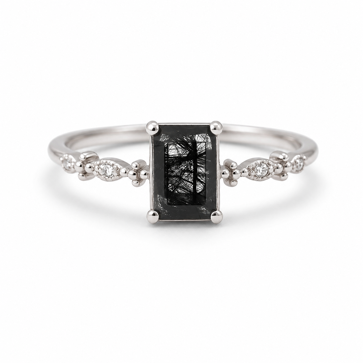 Tih Black Rutilated Quartz Ring