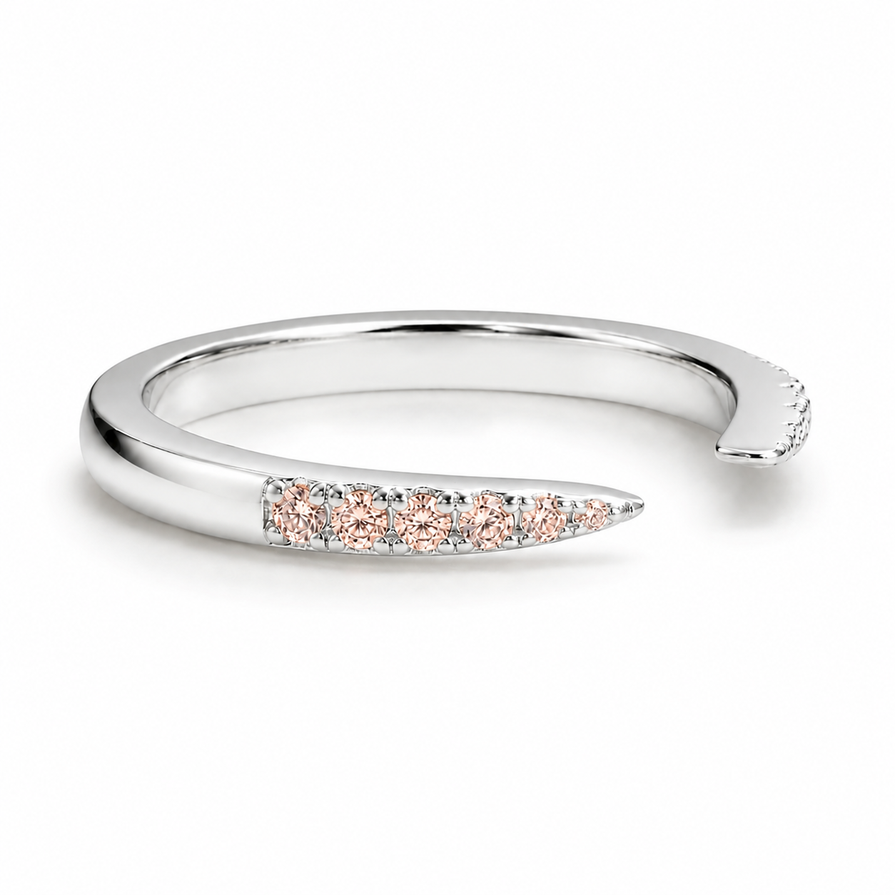 Esi Morganite Open Stacking Band Sterling Silver