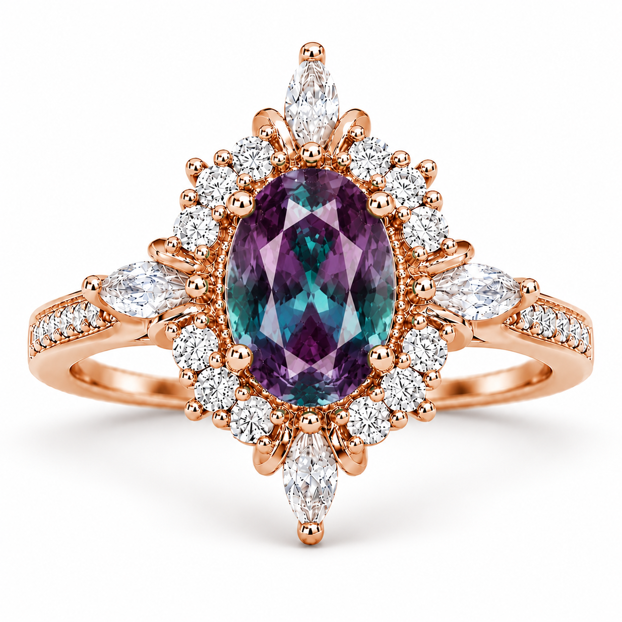 Mia Alexandrite Ring Rose Gold