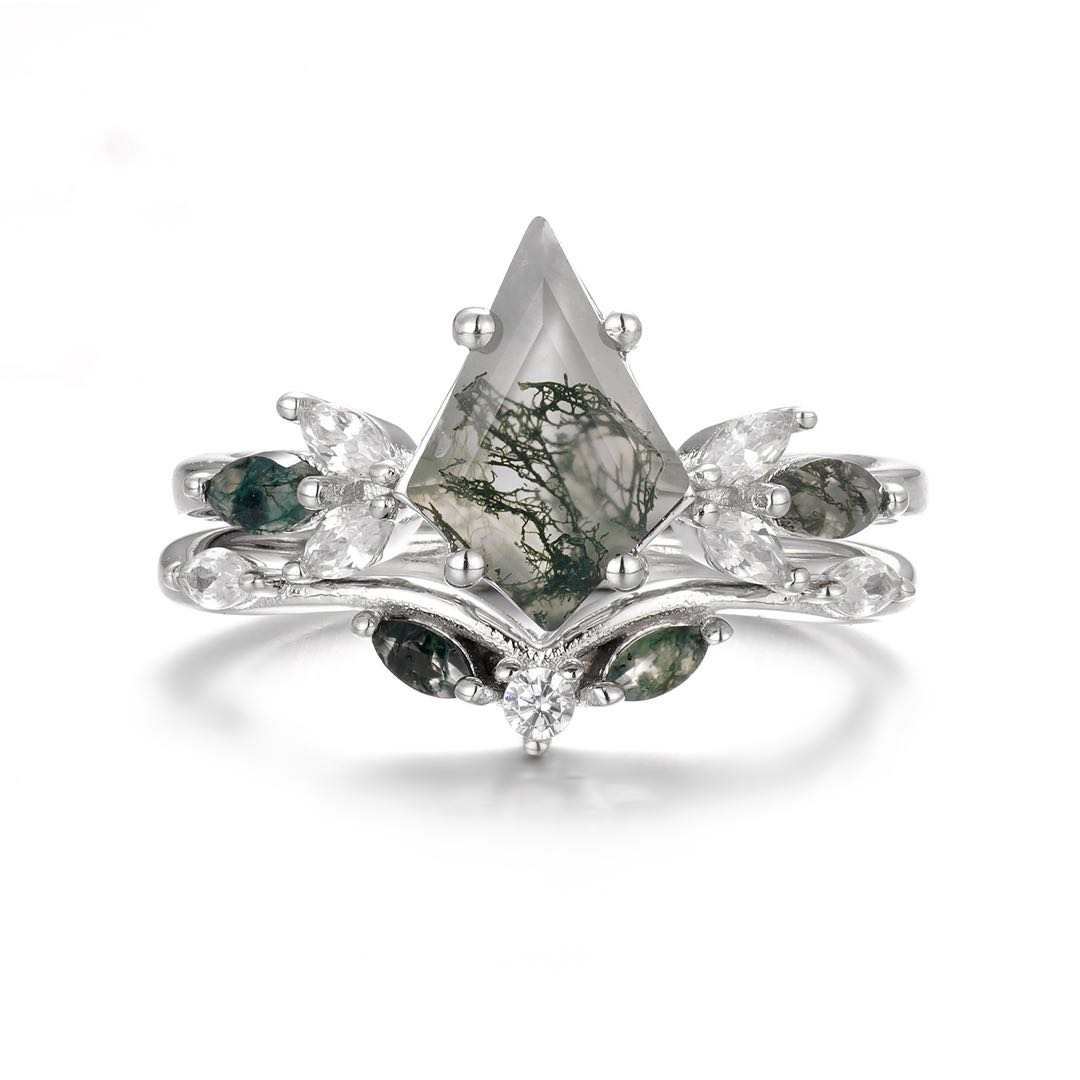 Sarah Moss Agate Quartz Ring Set Sterling Silver