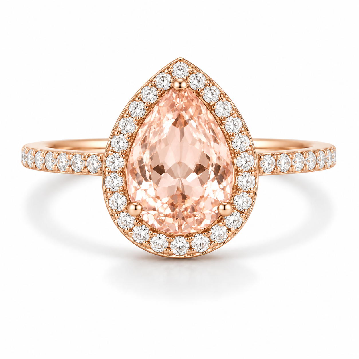 Nia Morganite Ring Rose Gold