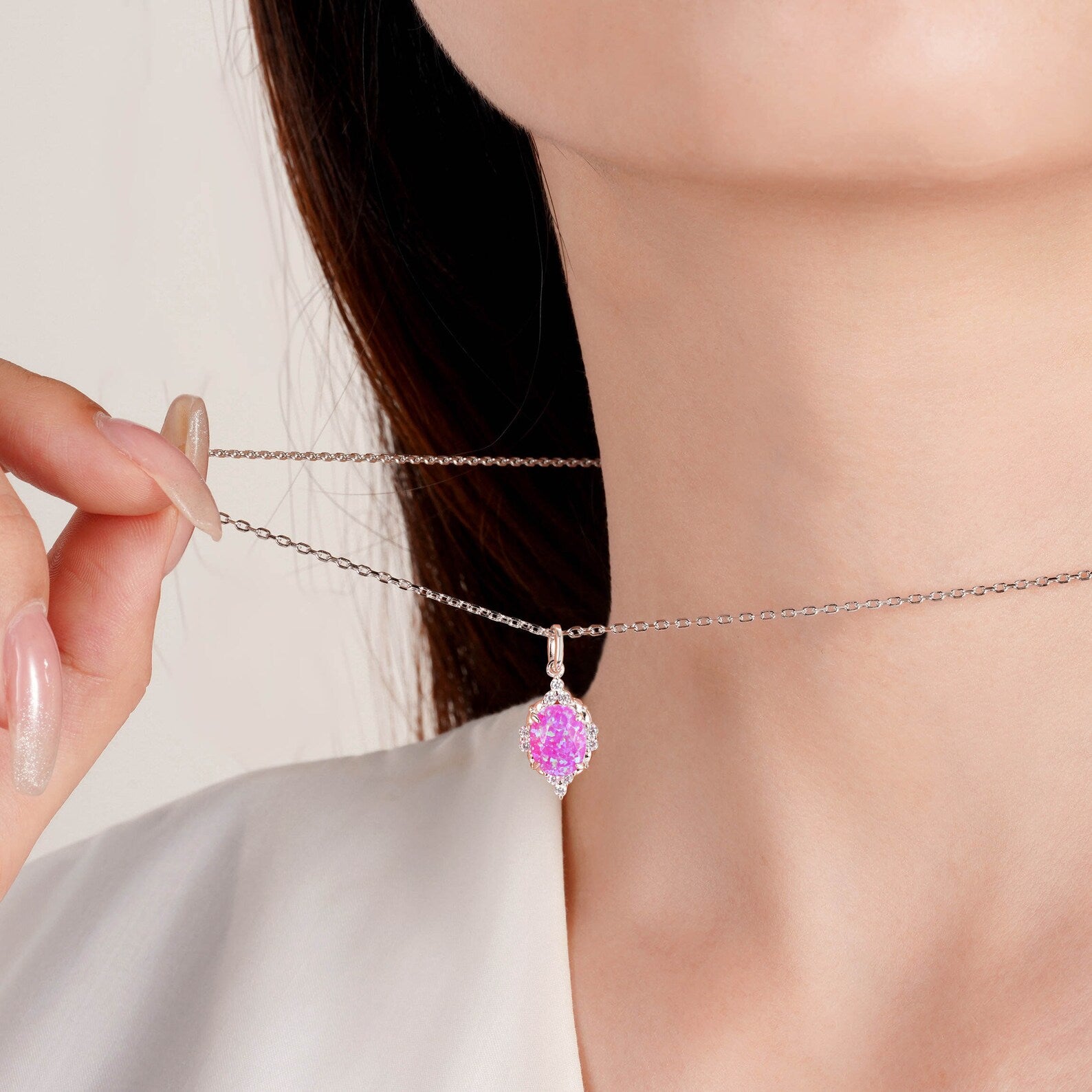 Brya Pink Opal Necklace