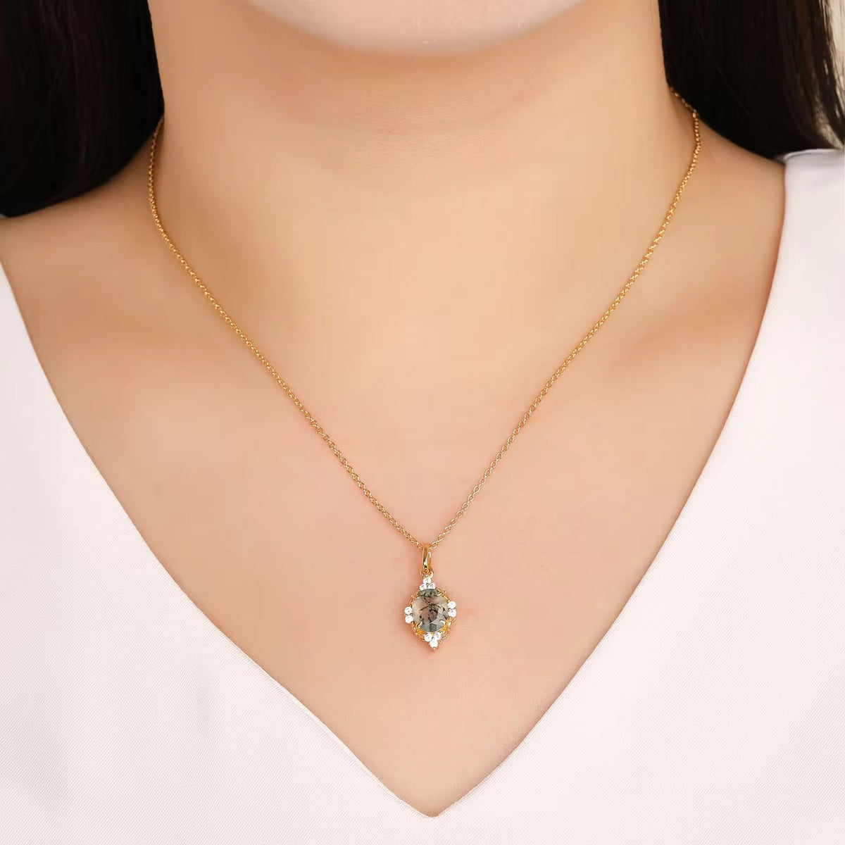 Brya Fire Opal Necklace Rose Gold