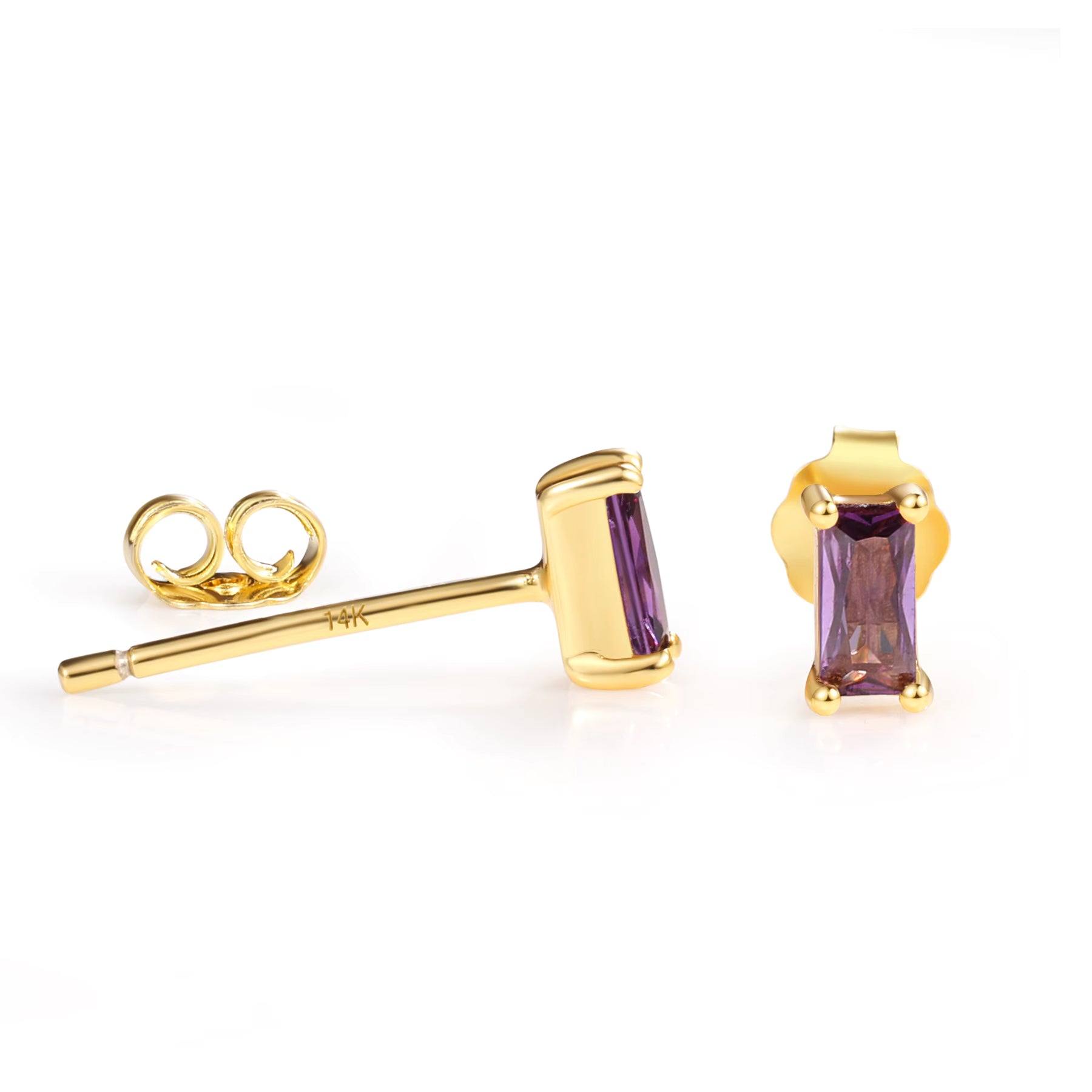 Pia 14k Rose Gold Amethyst Earrings