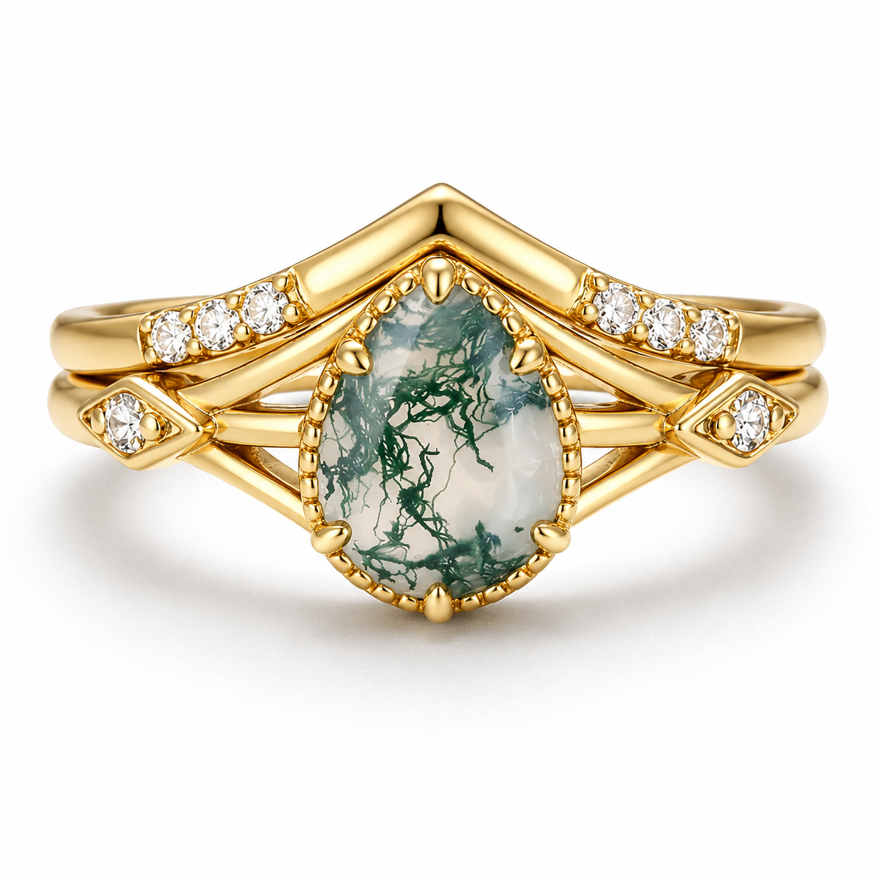 Emily Moss Agate Quartz Ring Set Sterling Silver