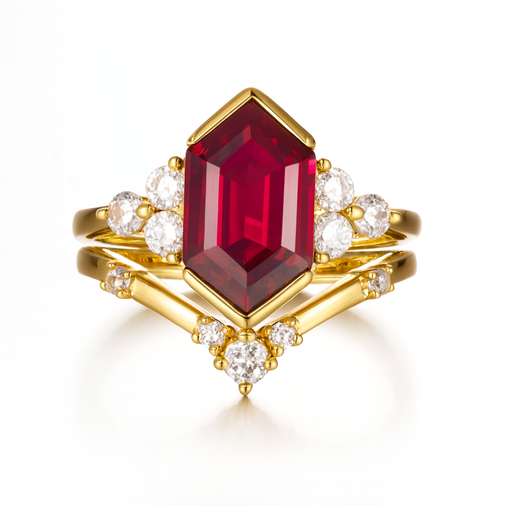 Elena Ruby Ring Set