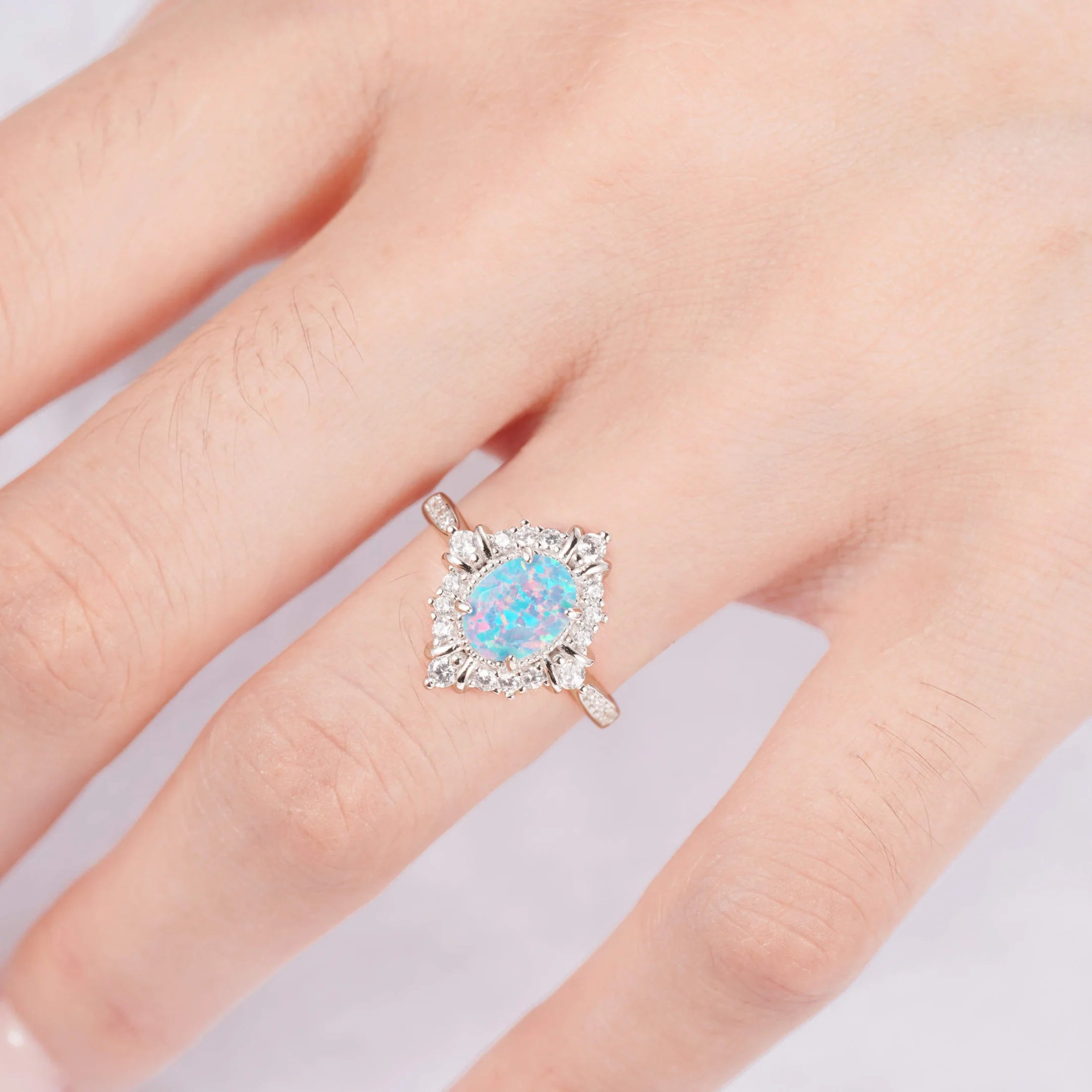 Mei Blue Fire Opal Ring
