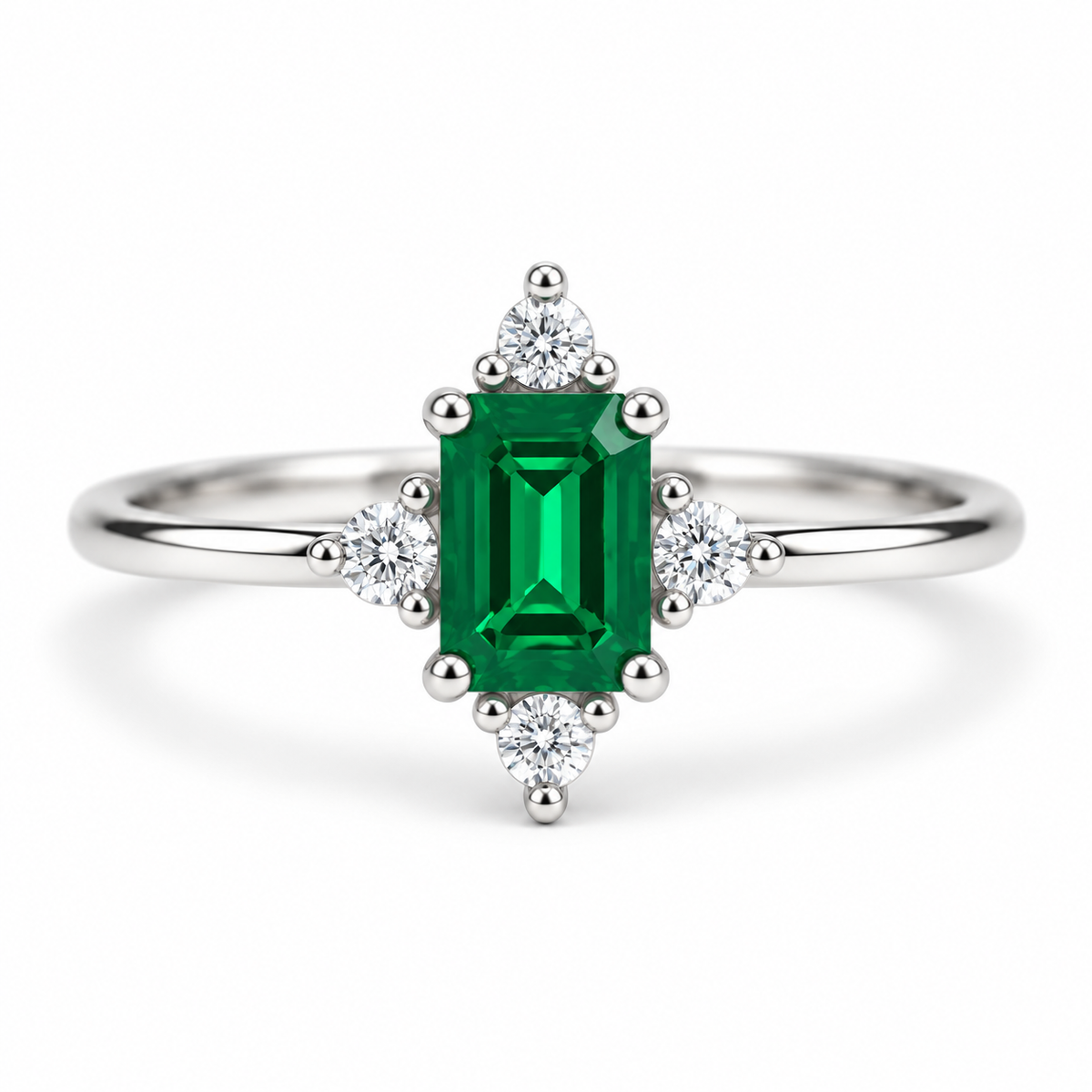 Sia Emerald Ring Sterling Silver