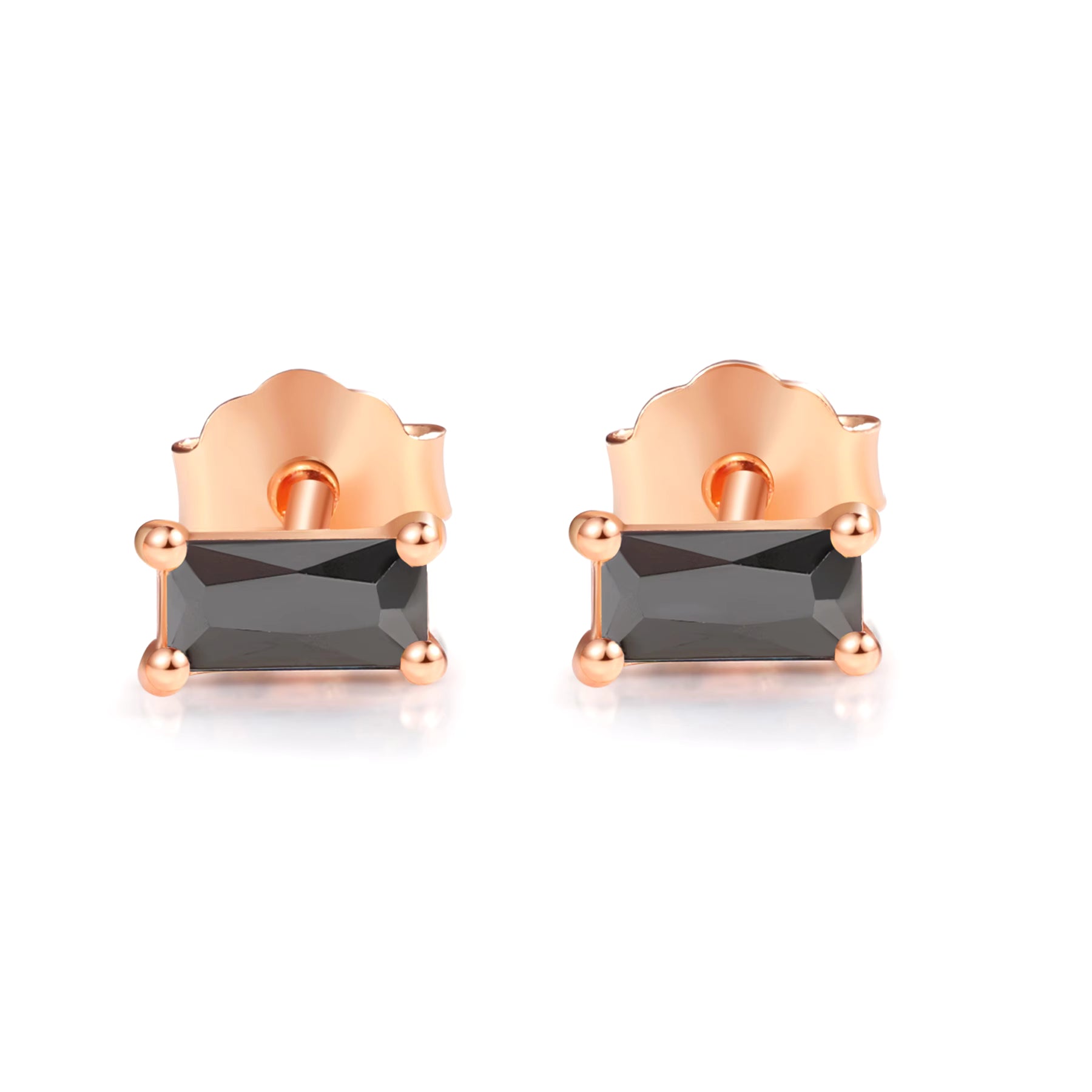 Pia 14k Rose Gold Black Onyx Earrings