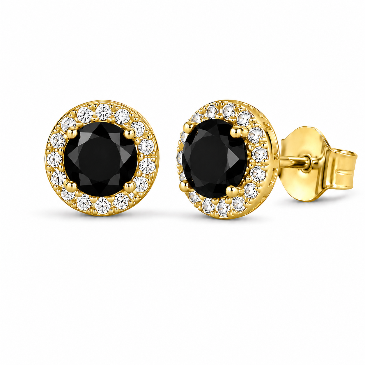 Jia Black Onyx Earrings Gold