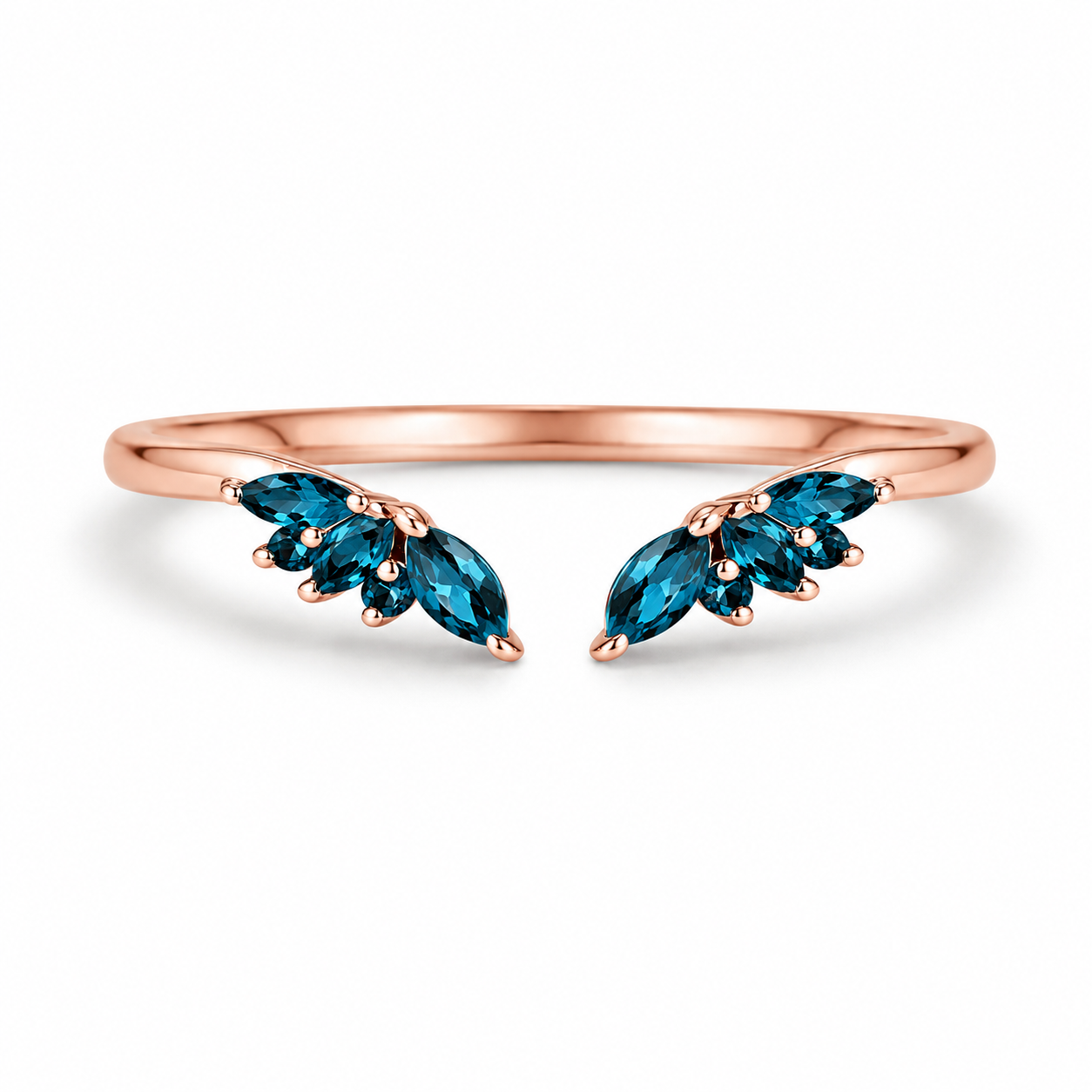 Hye Open London Blue Topaz Stacking Band Rose Gold