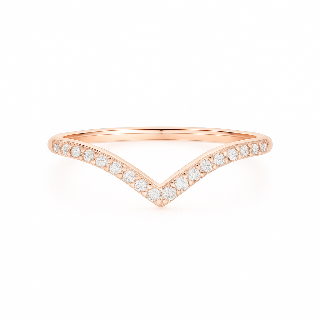 Jenna Curved Gemstone Stacking Band Gold