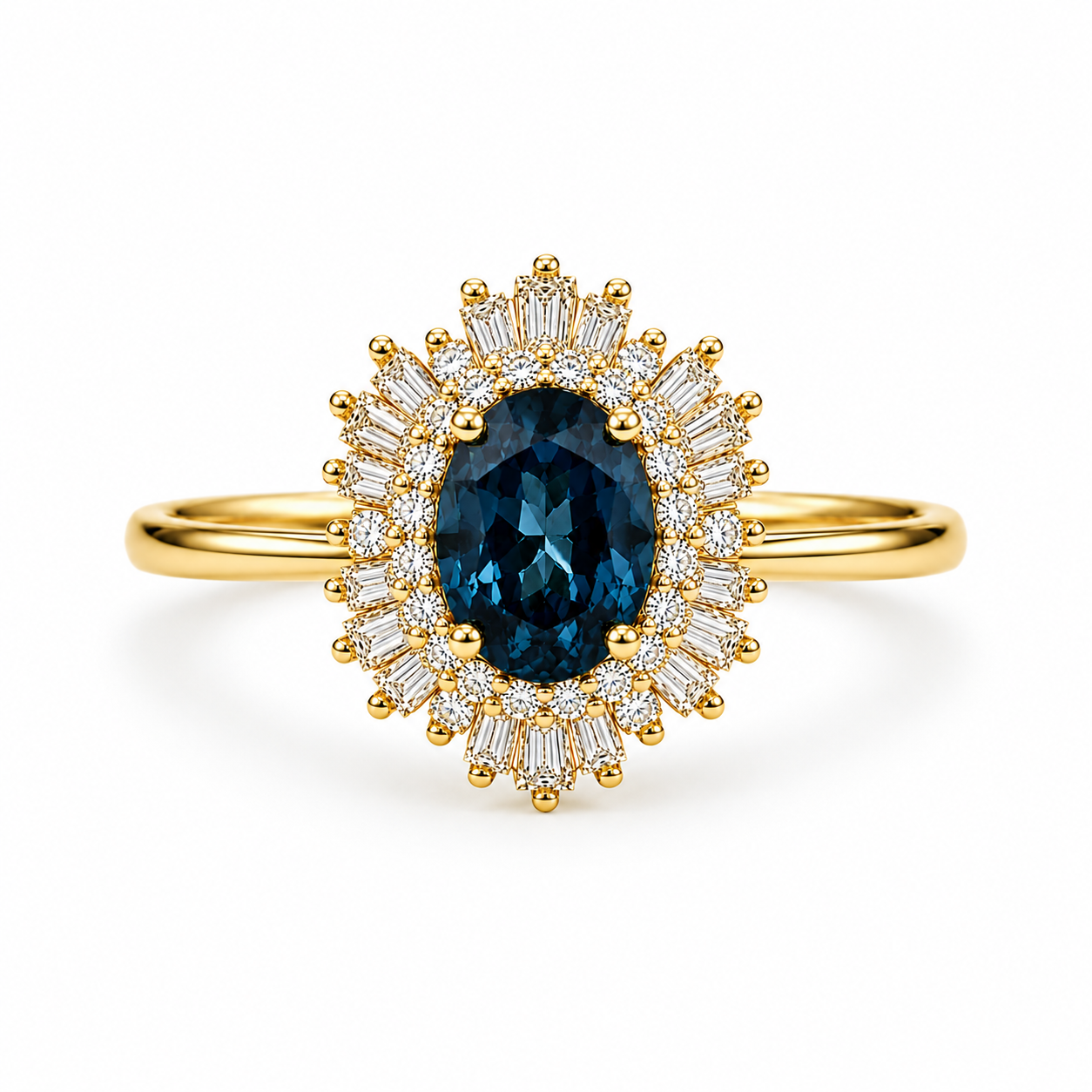 Ara London Blue Topaz Ring Gold