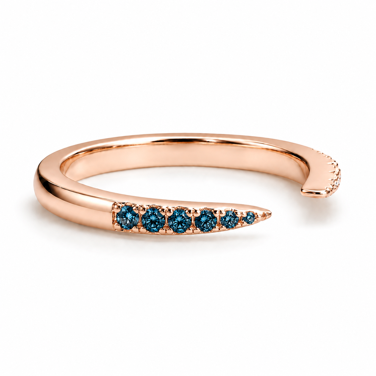 Esi Open London Blue Topaz Stacking Band Rose Gold
