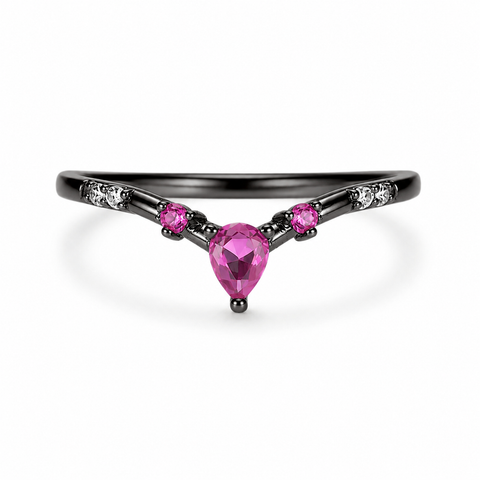 Mesa Pink Sapphire and Black Gold Curved Band by Kherish