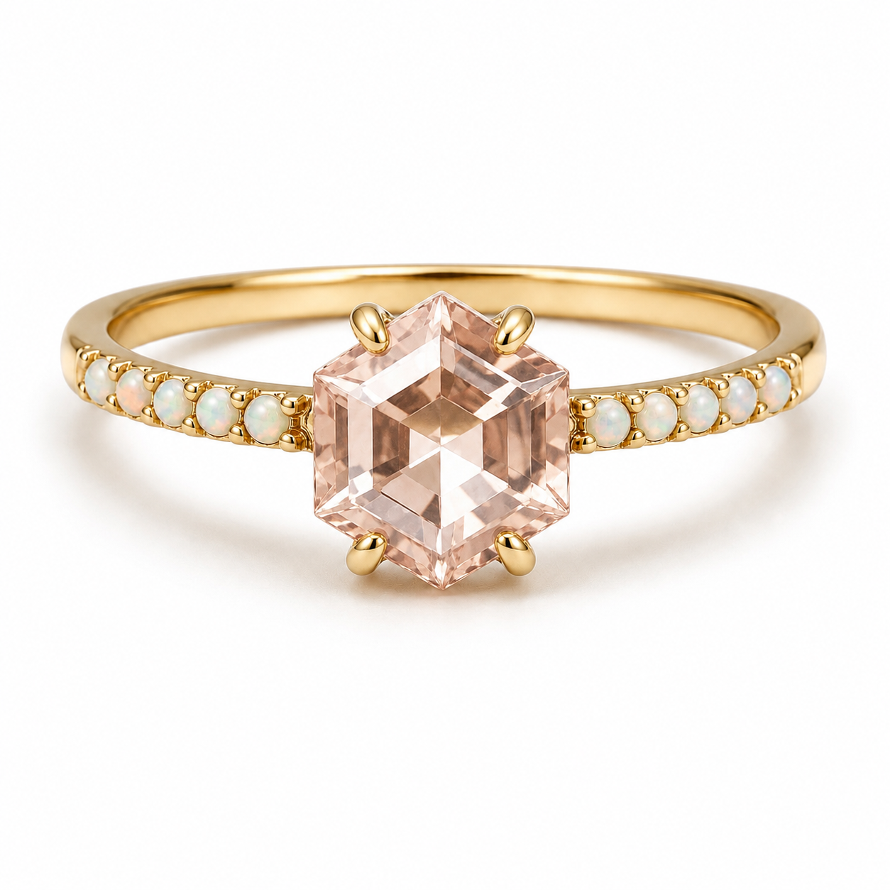 Emma Morganite & Opal Ring