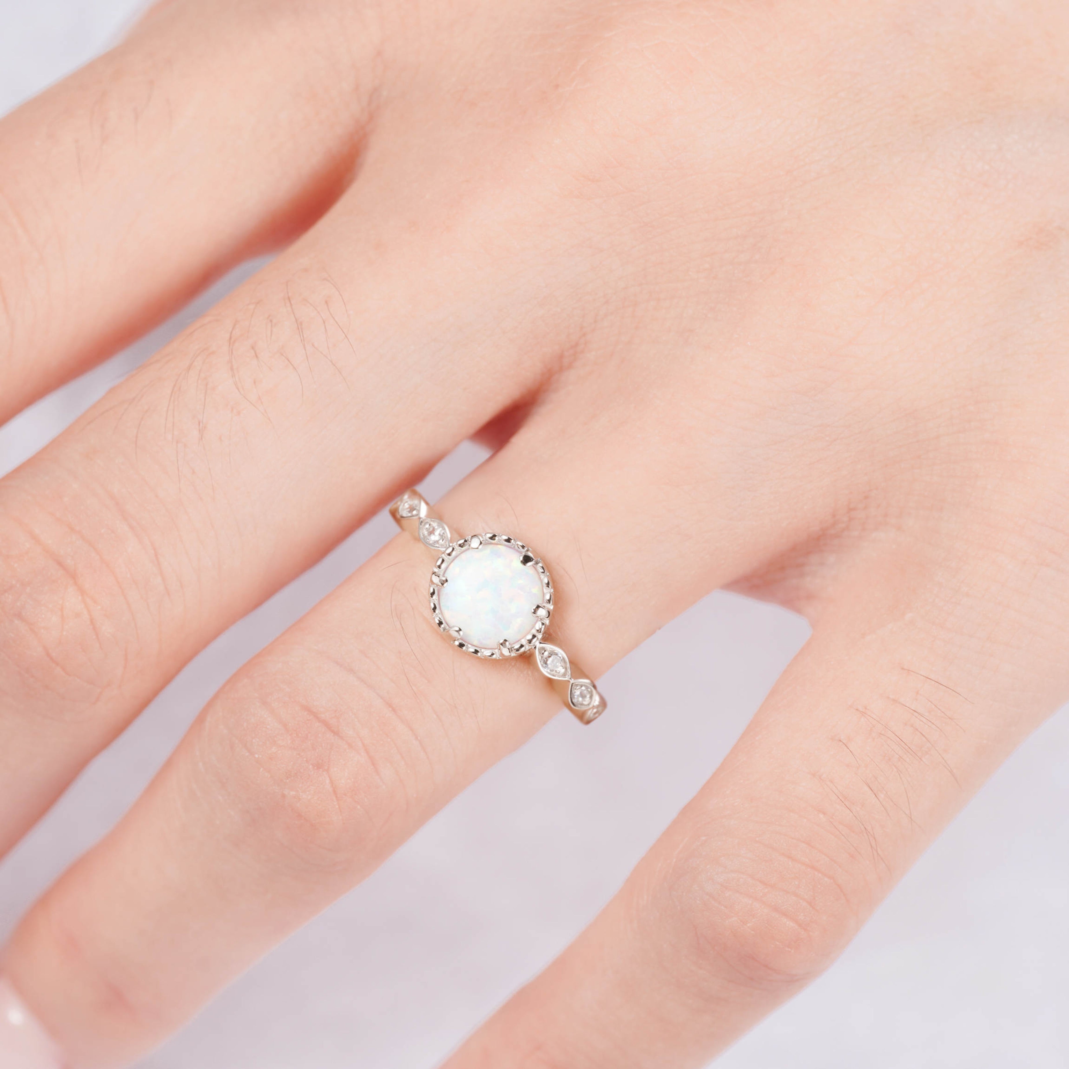Wai Opal Ring with natural opal and sterling silver setting