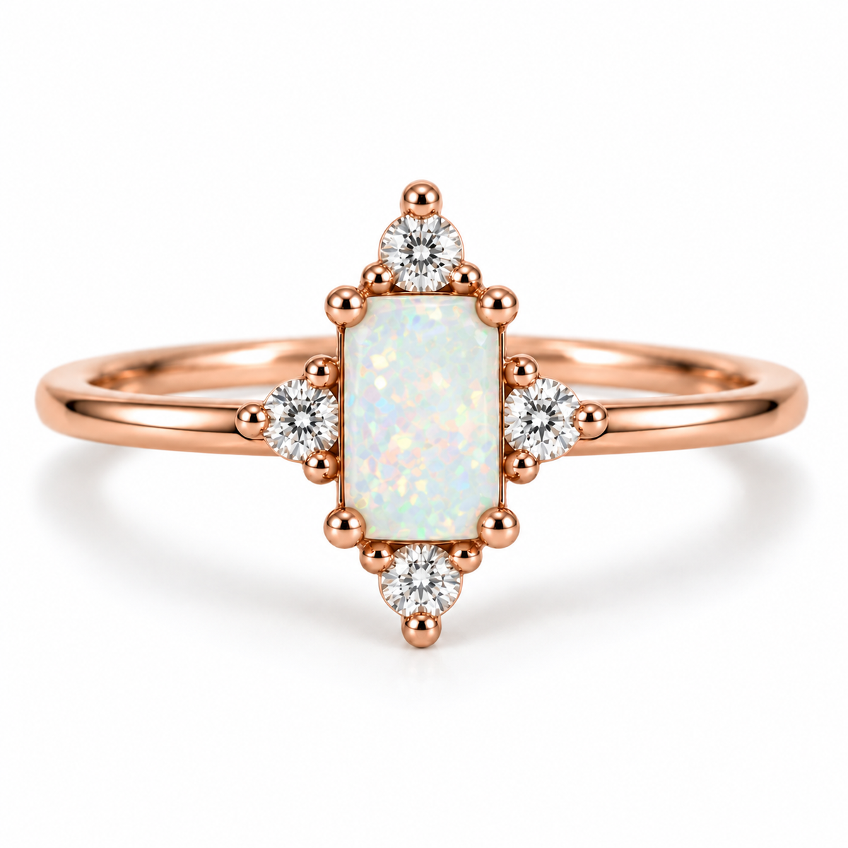 Sia Emerald Ring Rose Gold