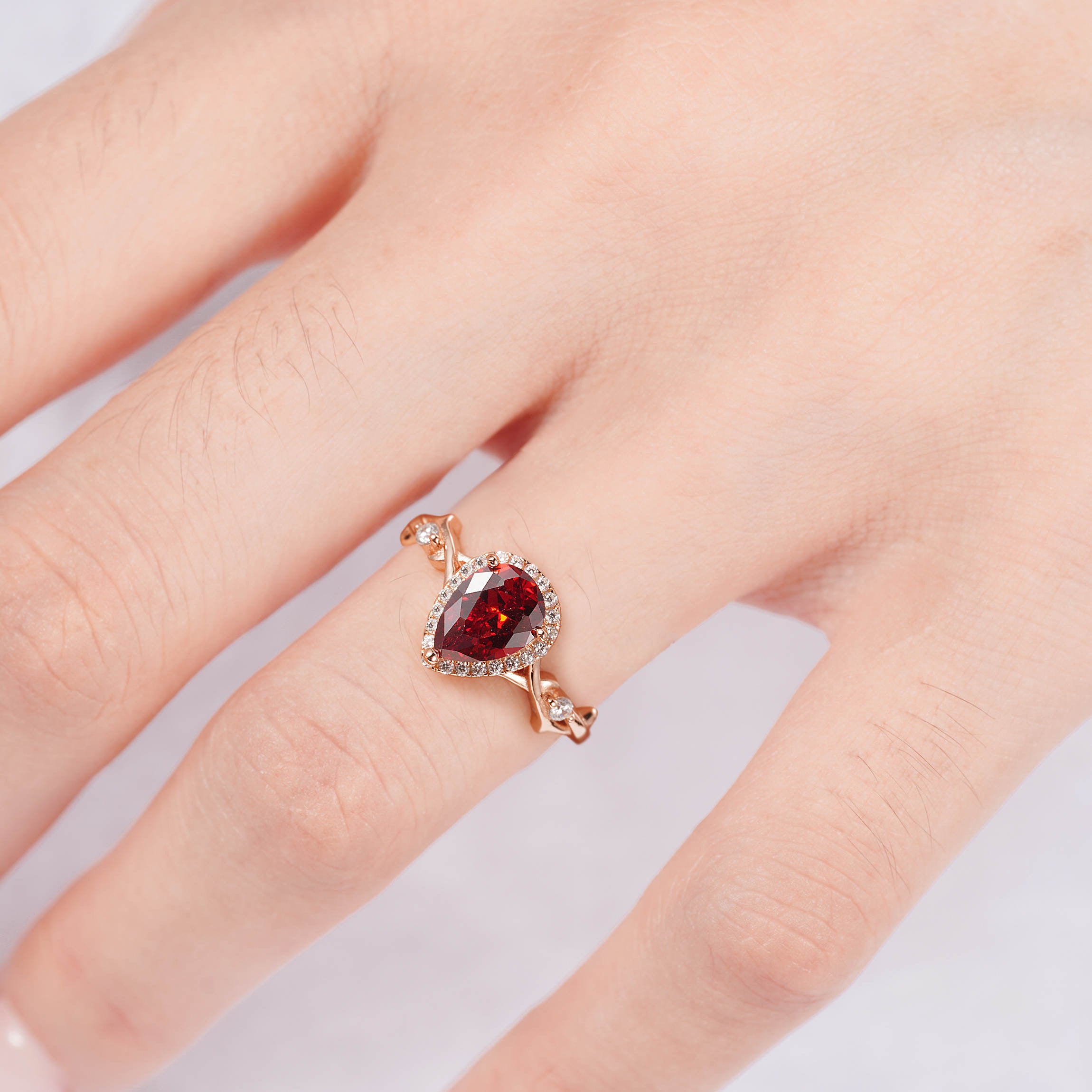 Angie Rose Gold Ruby Ring with 1.6-Carat Natural Ruby