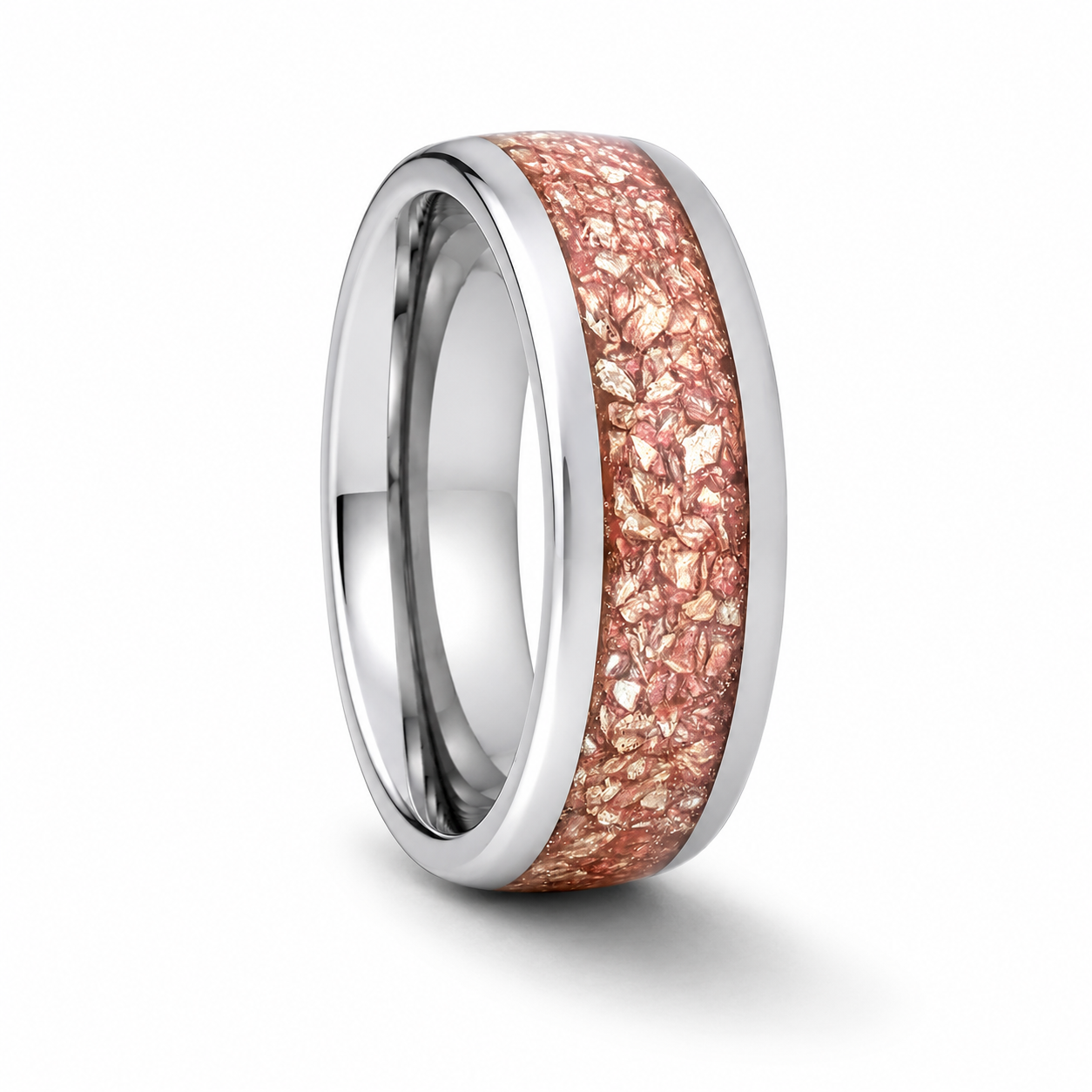 Jonah Pink Morganite Wedding Band 8mm