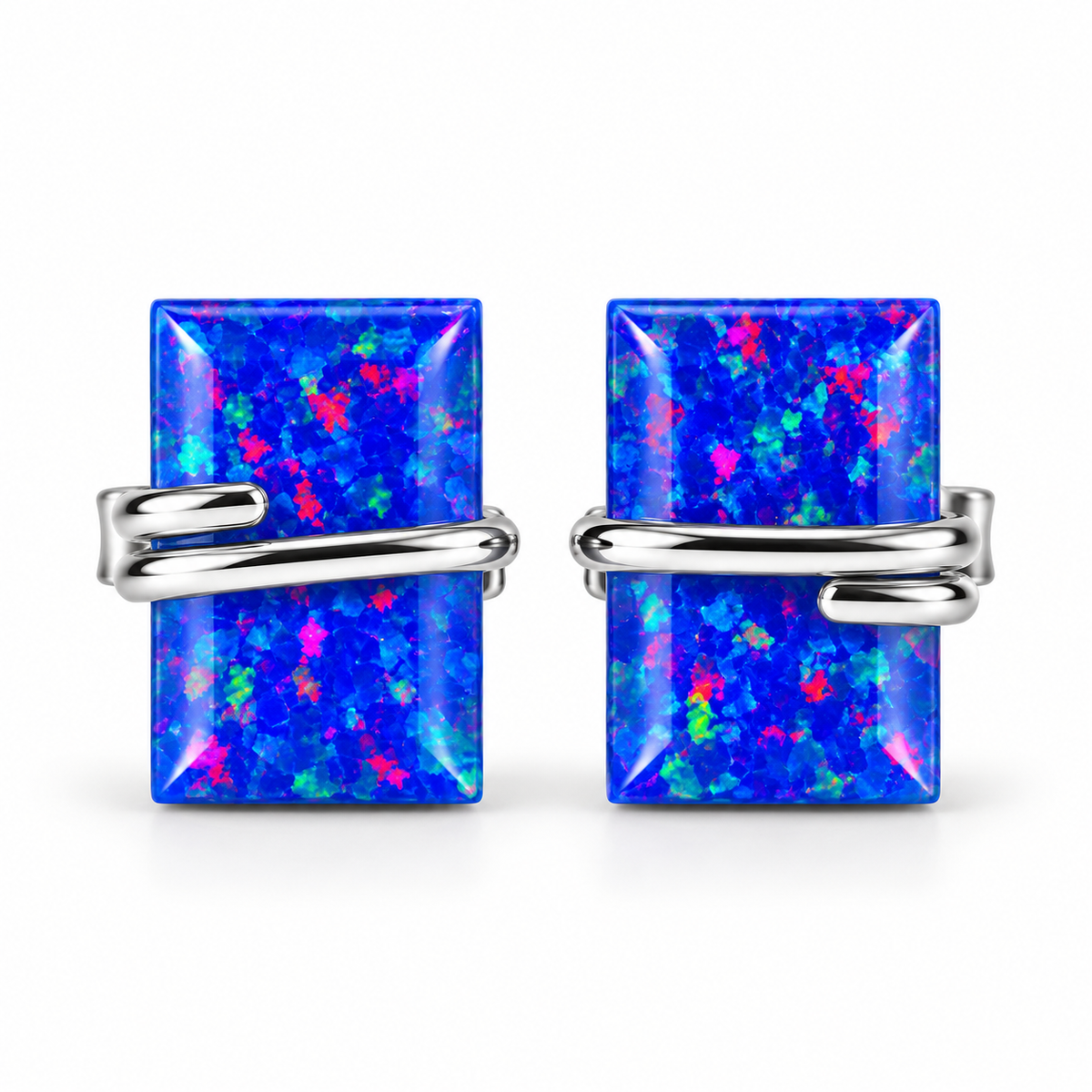 Gabi Royal Blue Fire Opal Earrings