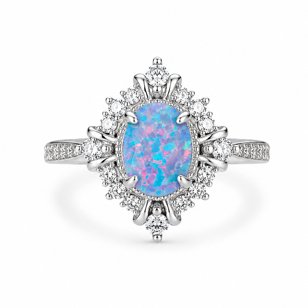 Mei Blue Fire Opal Ring