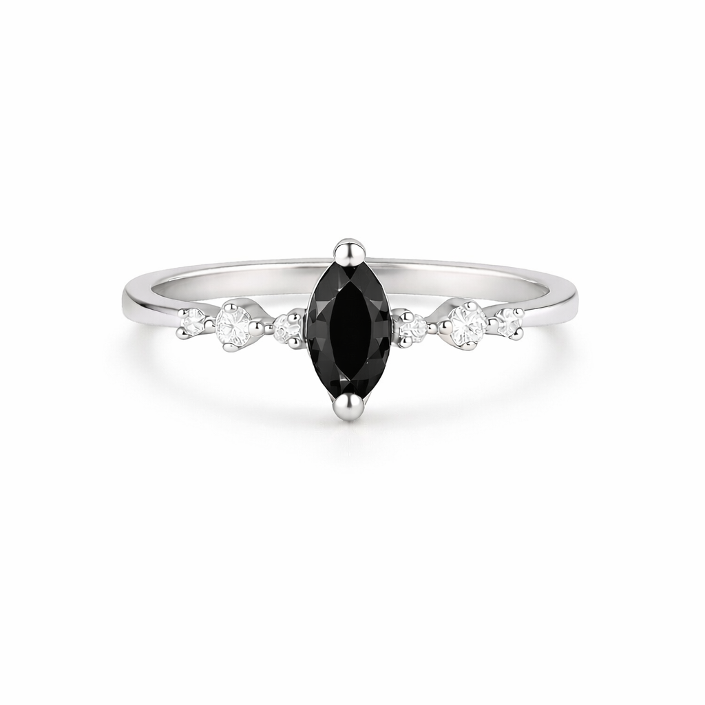Ava Black Onyx Ring Sterling Silver