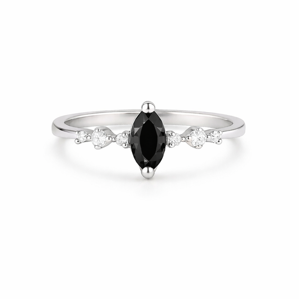 Ava Black Onyx Ring Sterling Silver | Handcrafted in 925 Silver