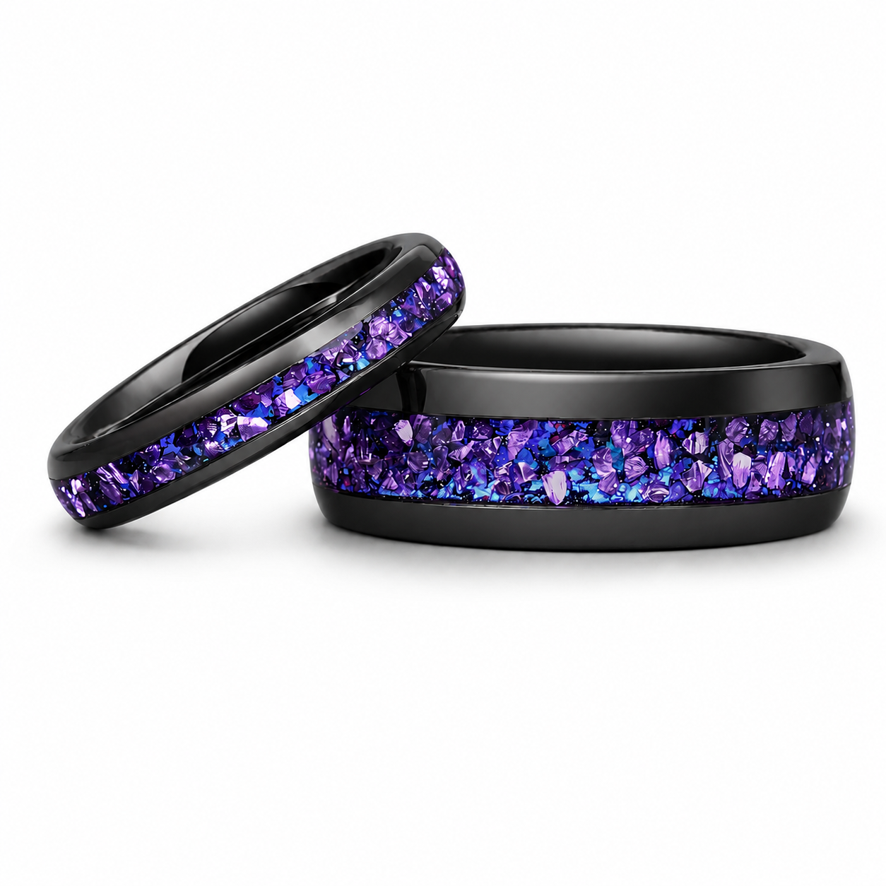 Esme Starry Night Crab Nebula Couple's Ring Set