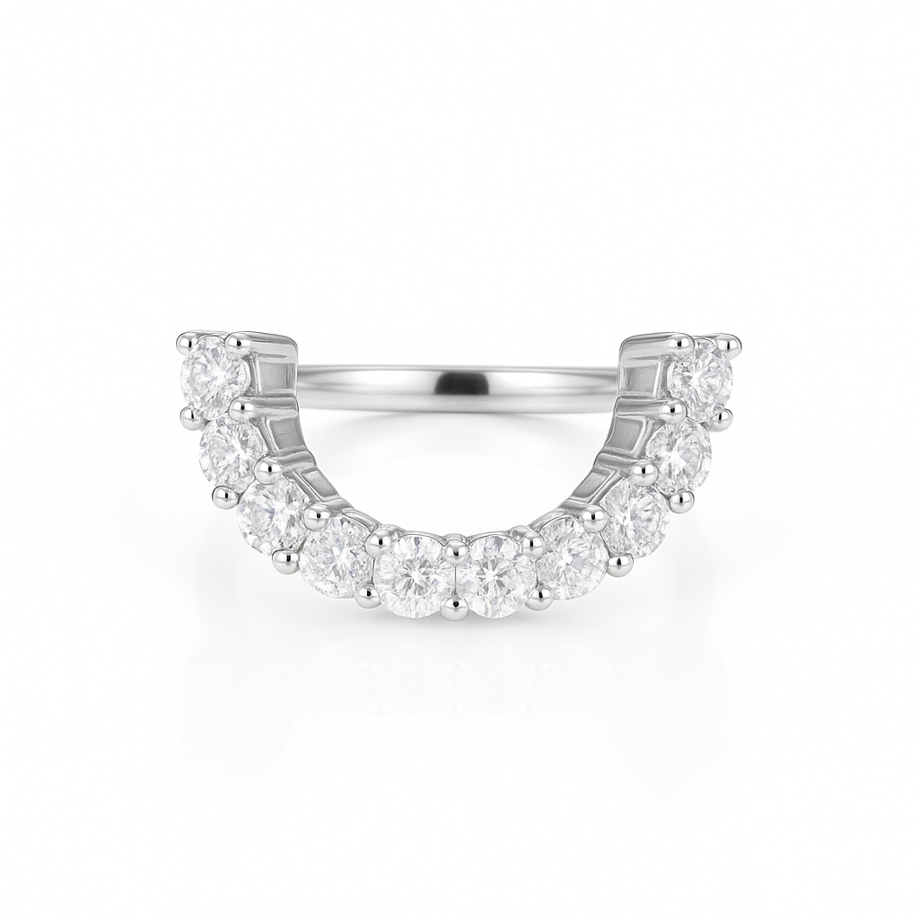 Doe Curved Gemstone Stacking Band Sterling Silver