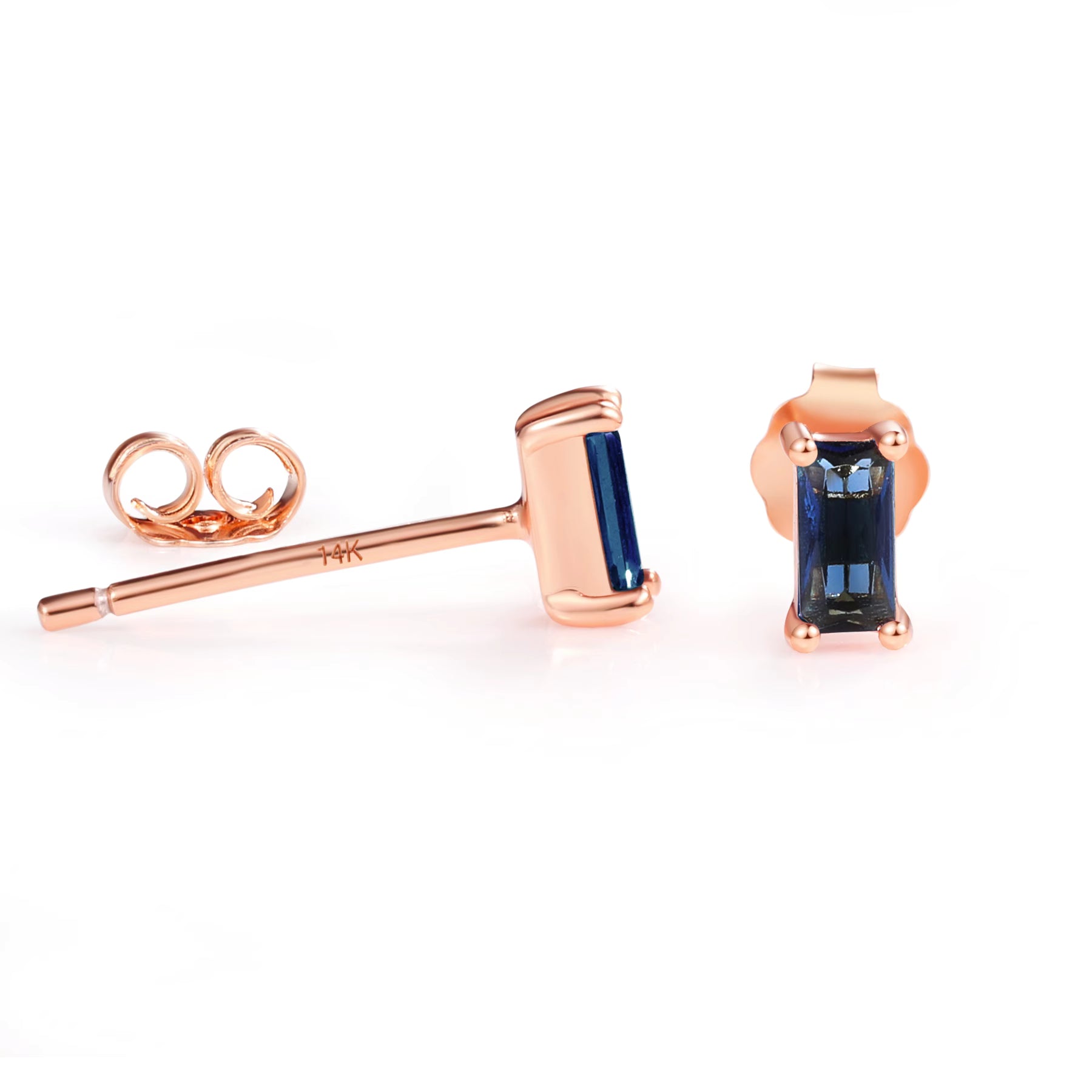 Pia 14k Rose Gold Sapphire Earrings