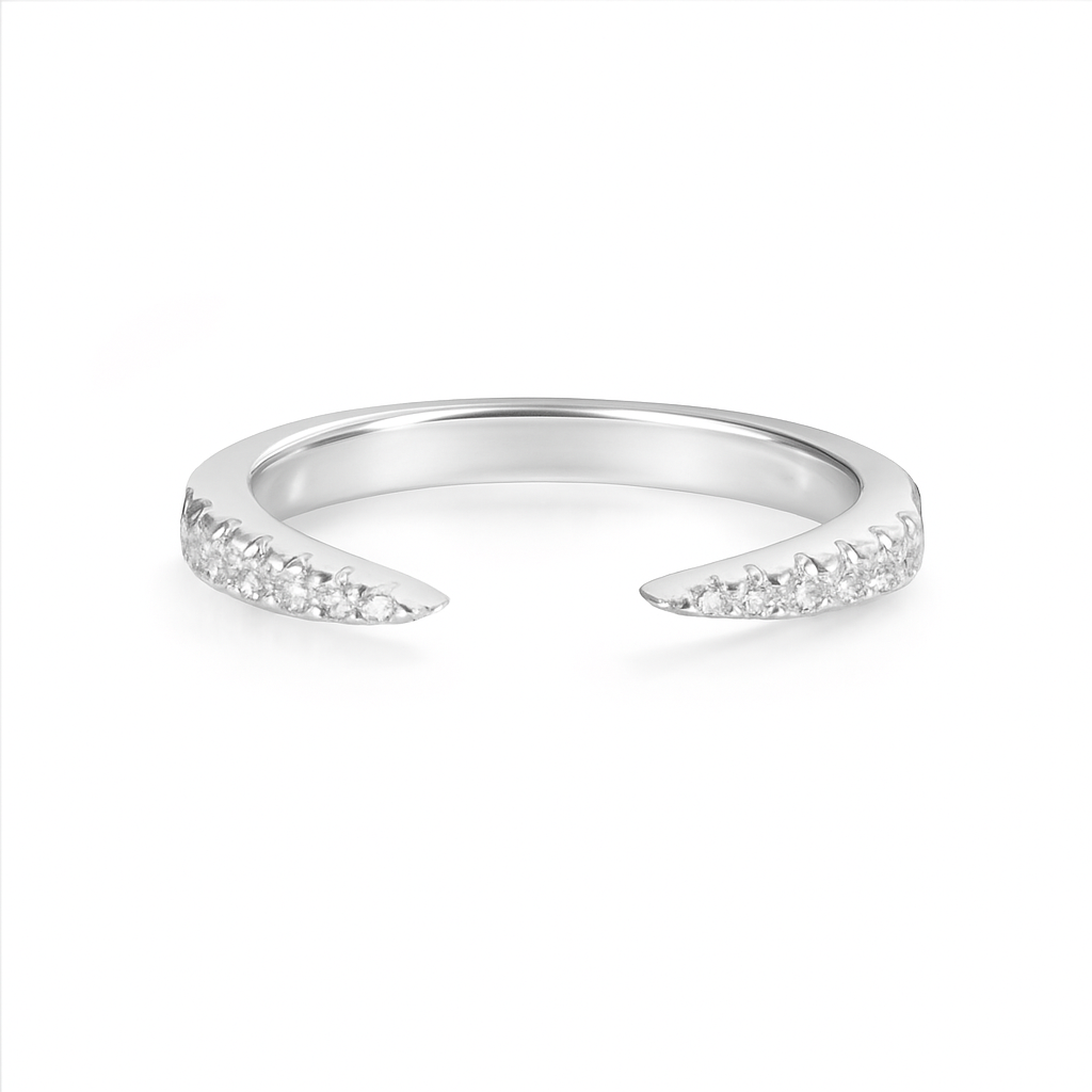 Esi Open Moissanite Band Sterling Silver