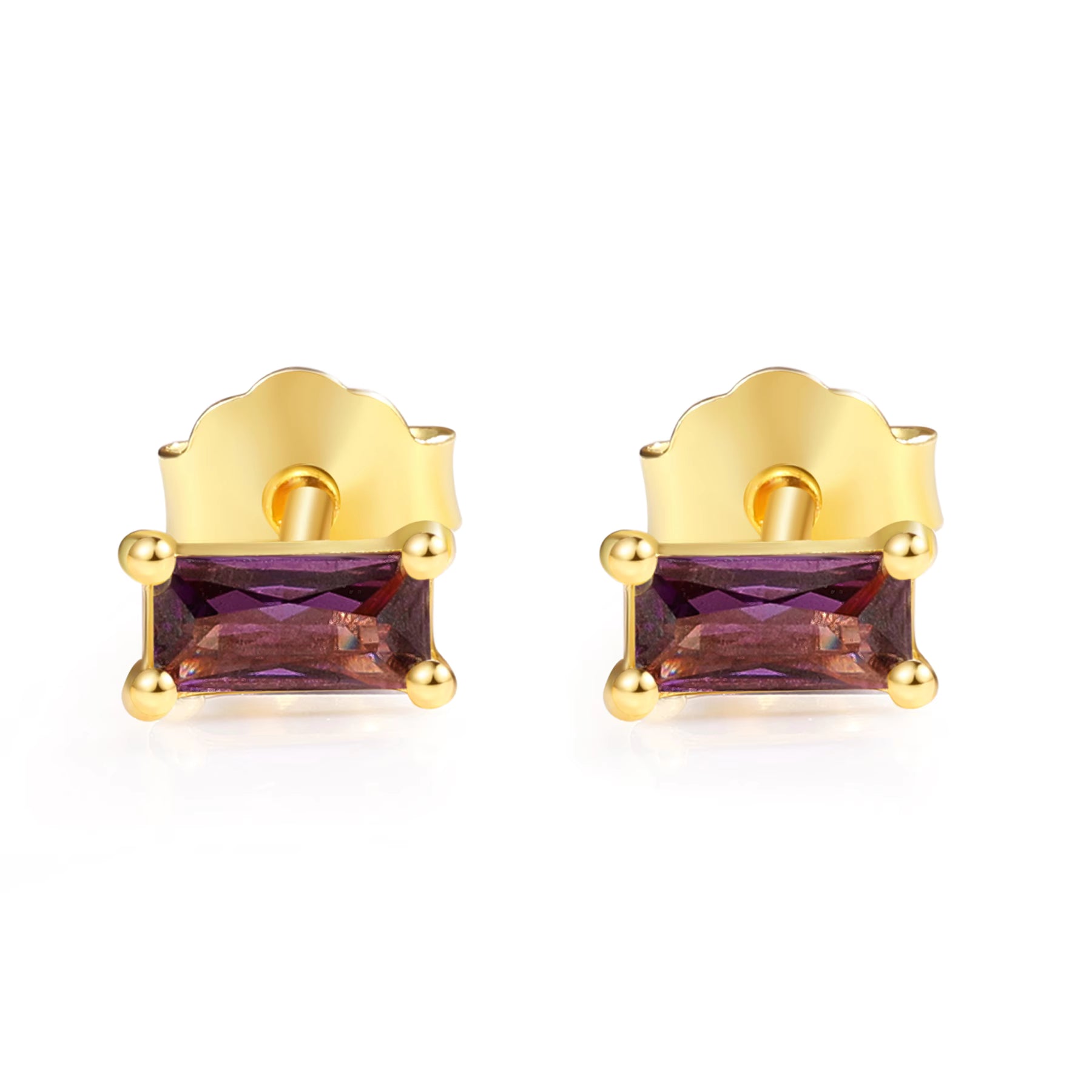 Pia 14k Rose Gold Amethyst Earrings