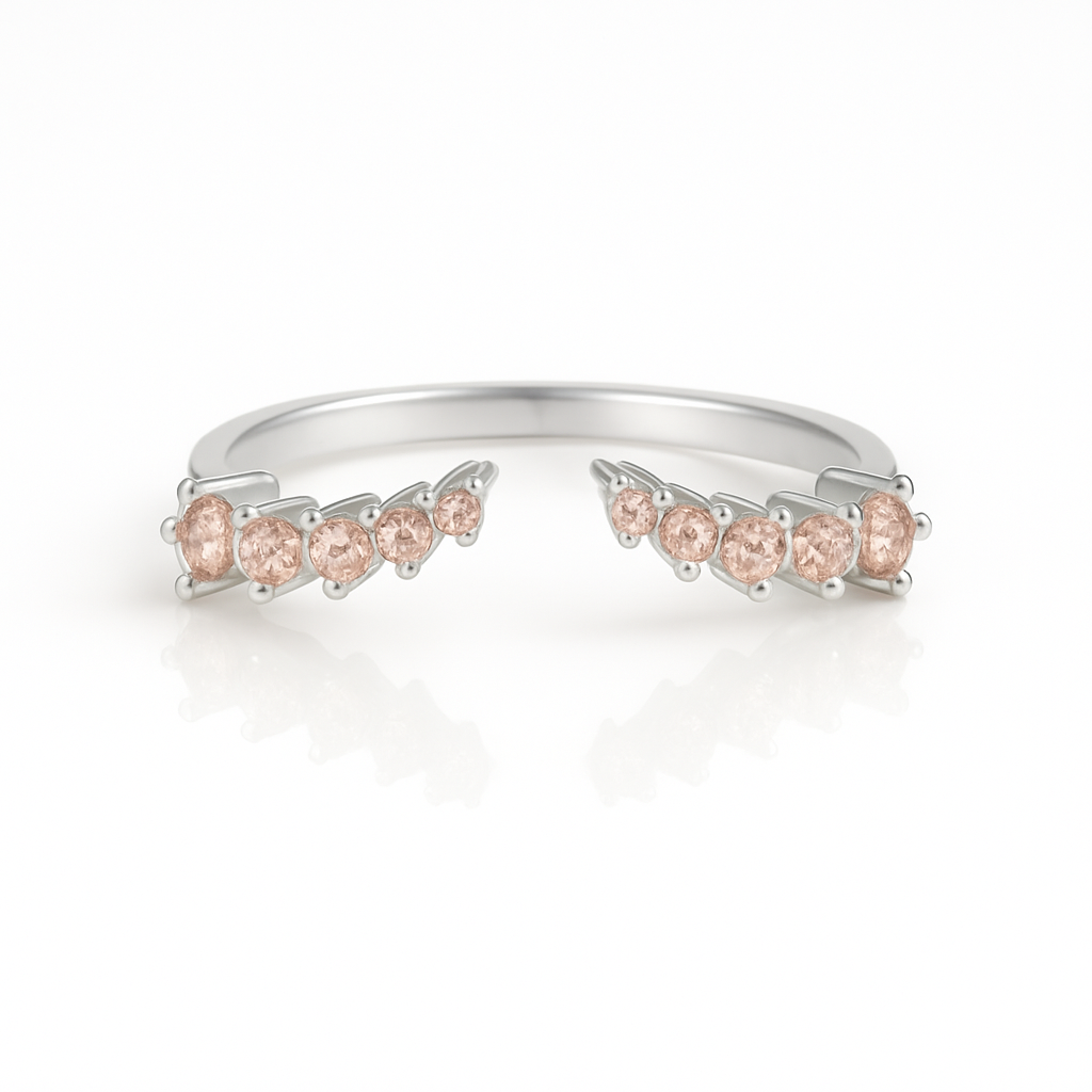 Fie Open Morganite Stacking Band Sterling Silver